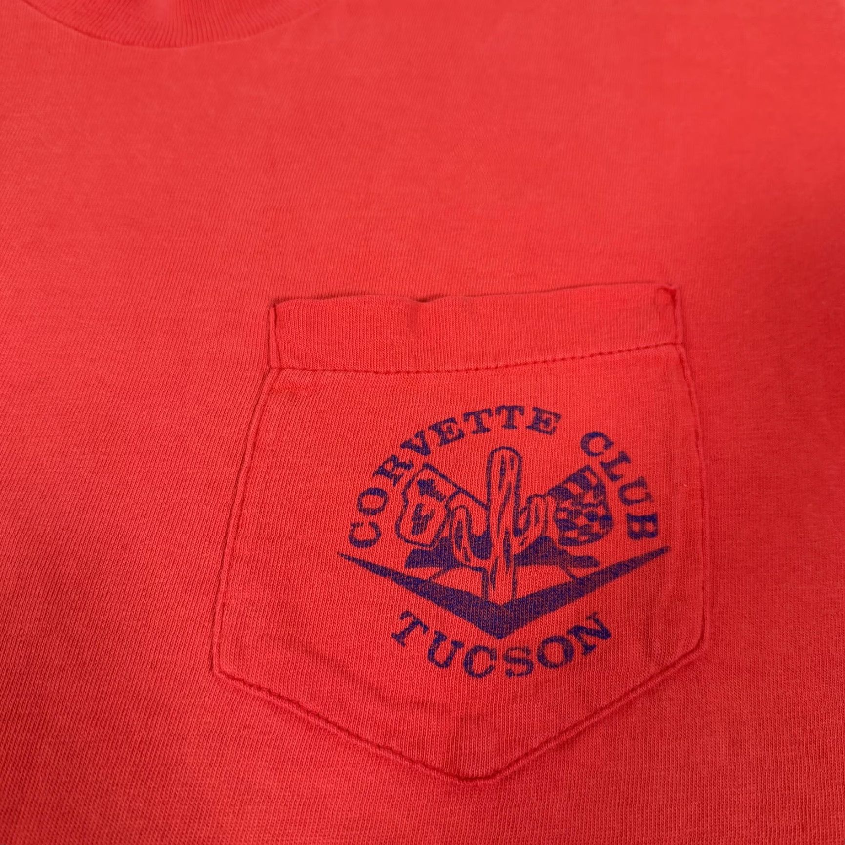Vintage VINTAGE J. C. Penney Corvette Shirt Men L Red Tucson Club Selvedge Pocket Car Arizona Tee Size US L / EU 52-54 / 3 - 3 Thumbnail