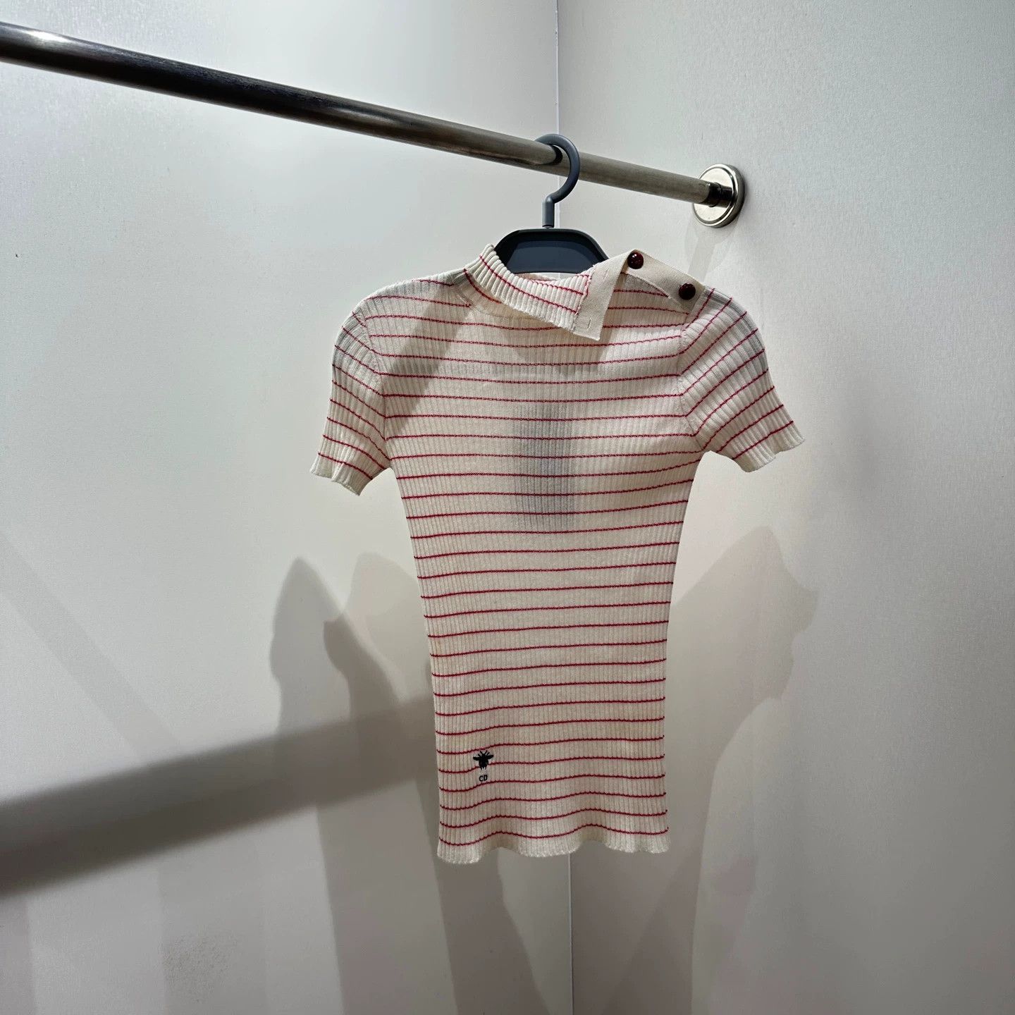 Christian Dior Monsieur CD Shoulder Buckle Bee Stripe Knit SS mar557 Size XS / US 0-2 / IT 36-38 - 1 Thumbnail
