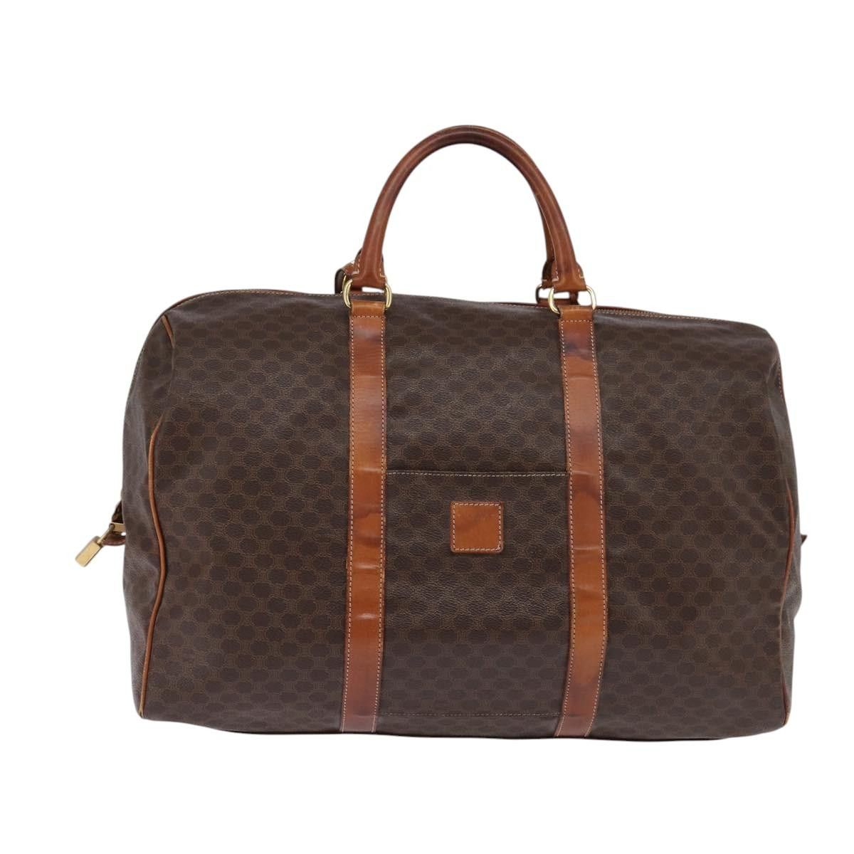 Celine CELINE Macadam Canvas Boston Bag Pvc Leather Brown Gold Size ONE SIZE - 2 Thumbnail