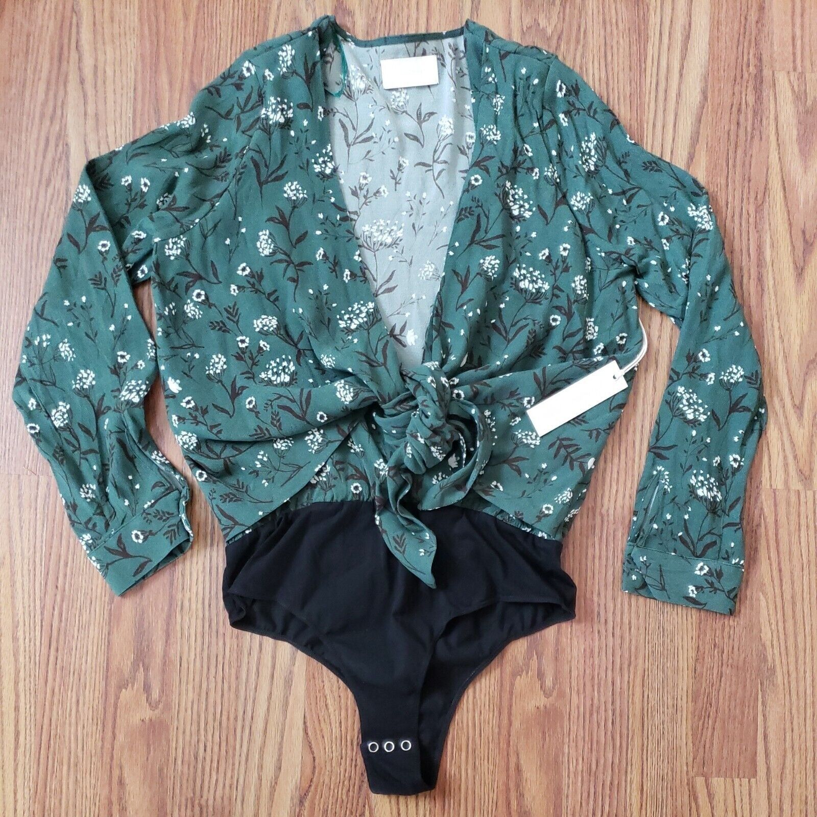 Other Revolve x Capulet Bodysuit Top Womens XS Green Floral Daria Size XS / US 0-2 / IT 36-38 - 2 Thumbnail