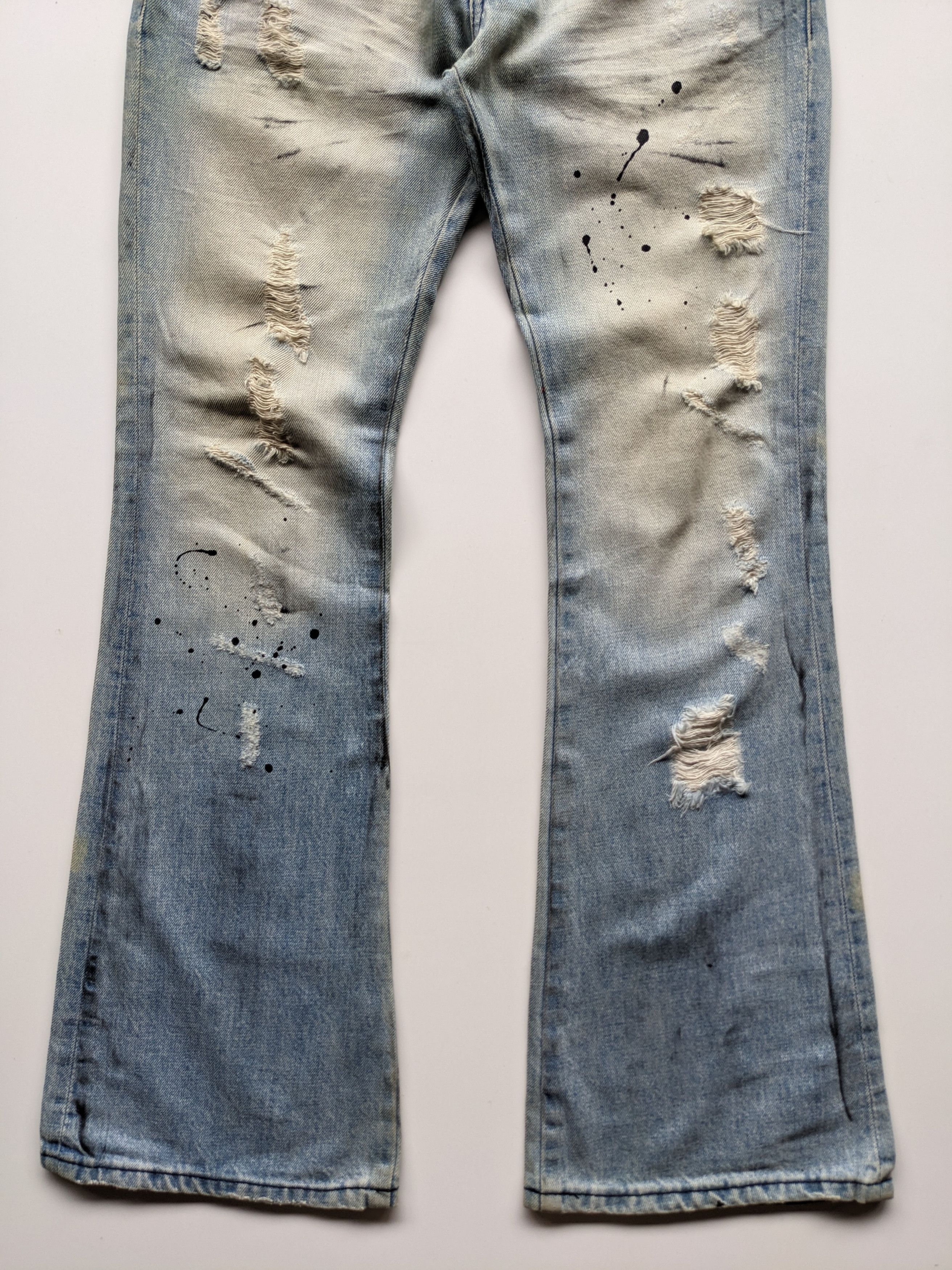If Six Was Nine × Japanese Brand × Le Grande Bleu (L.G.B.) Glad New splash faded blue flare jeans Size US 33 - 5 Thumbnail