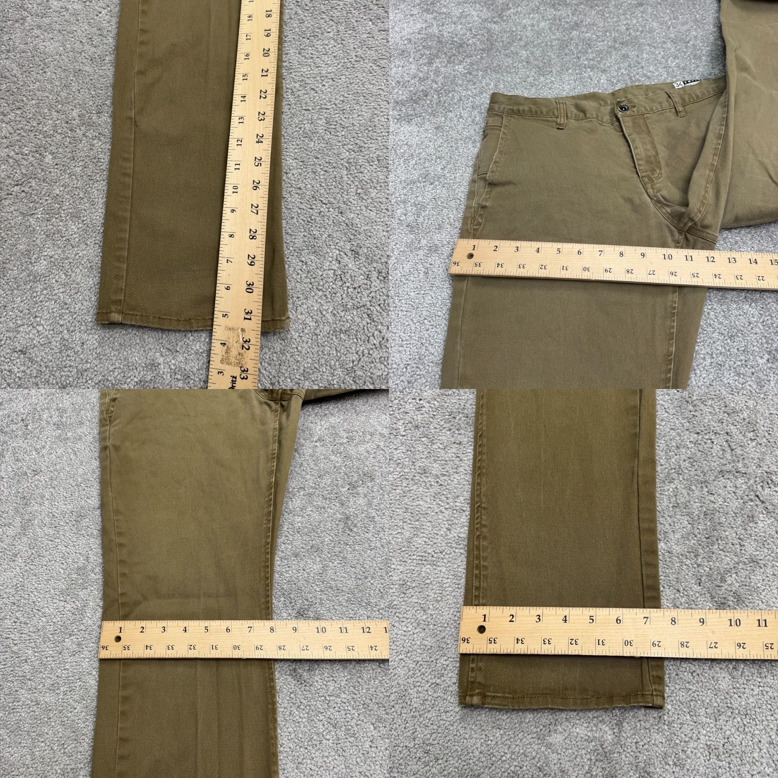 Empyre Empyre Skeletor Slim Straight Chino Pants Mens 34 Khaki Green 31 Inseam Pockets Vintage No Size US 34 / EU 50 - 9 Thumbnail
