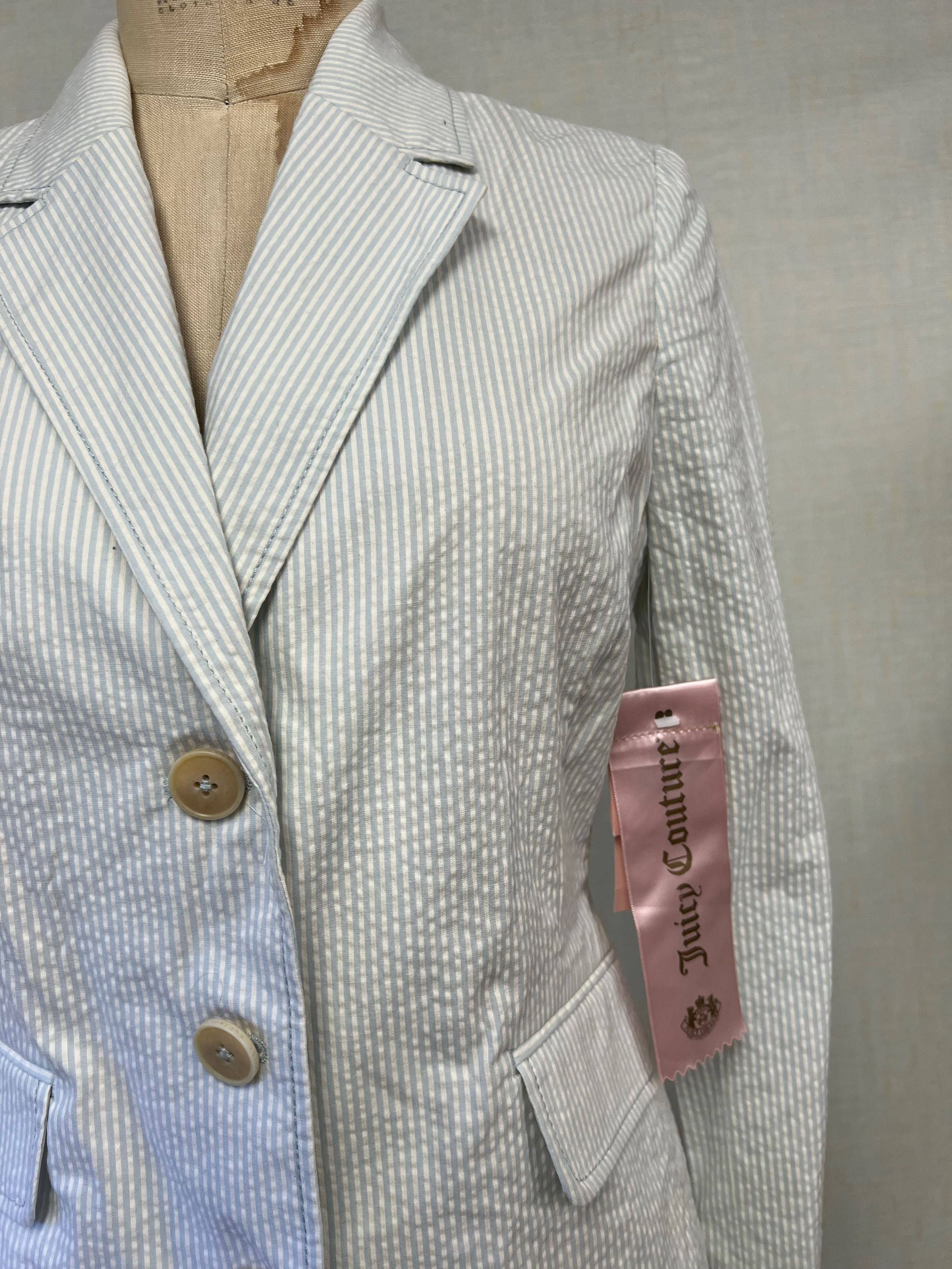 Juicy Couture NWT 2000s Juicy Couture Seersucker Jacket Blazer size 6 Size M / US 6-8 / IT 42-44 - 2 Thumbnail