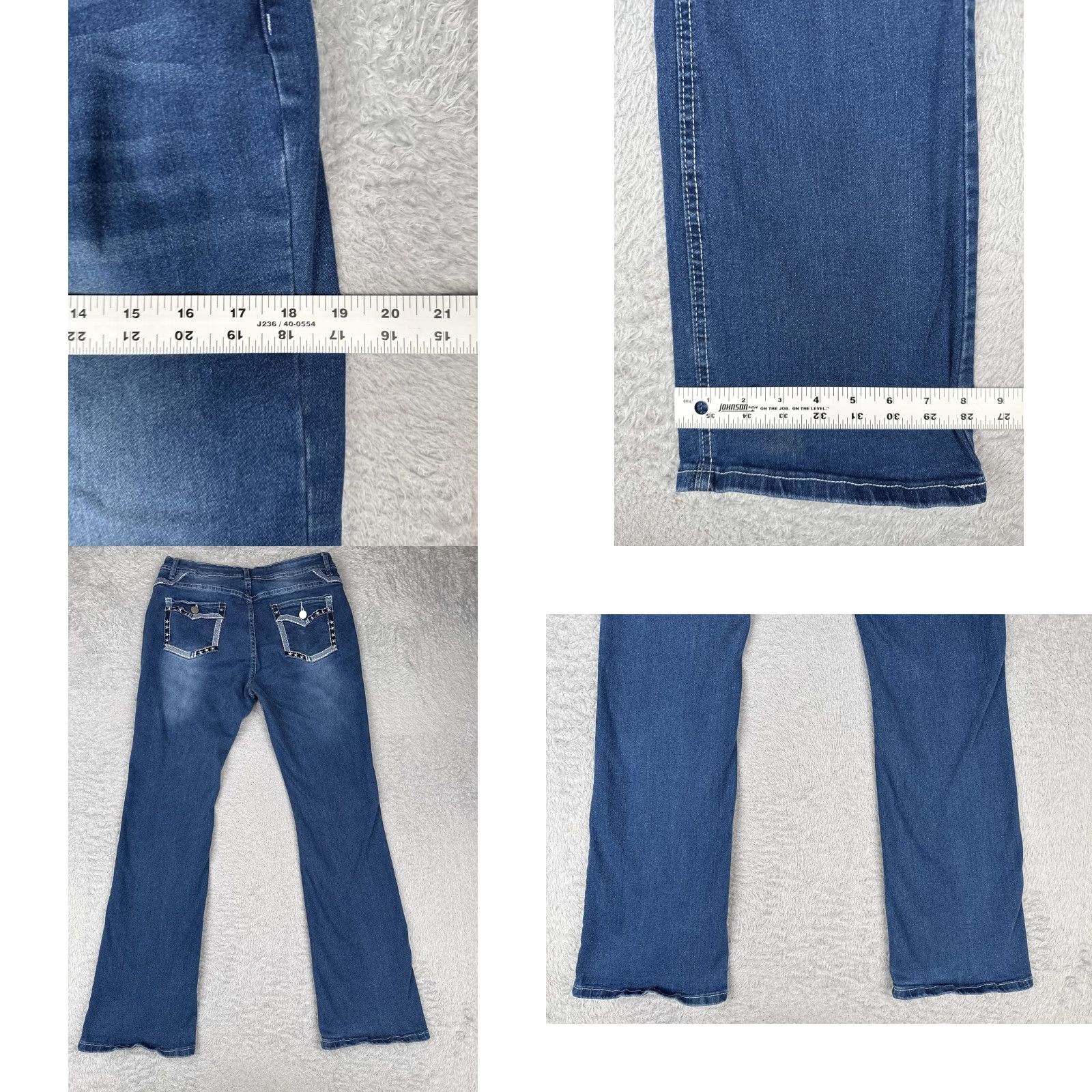 Denime Stretch Denim Jeans Women XL Blue Bootcut Mid Rise Casual Stretchy Comfort 30x29 Size 30" / US 8 / IT 44 - 9 Thumbnail