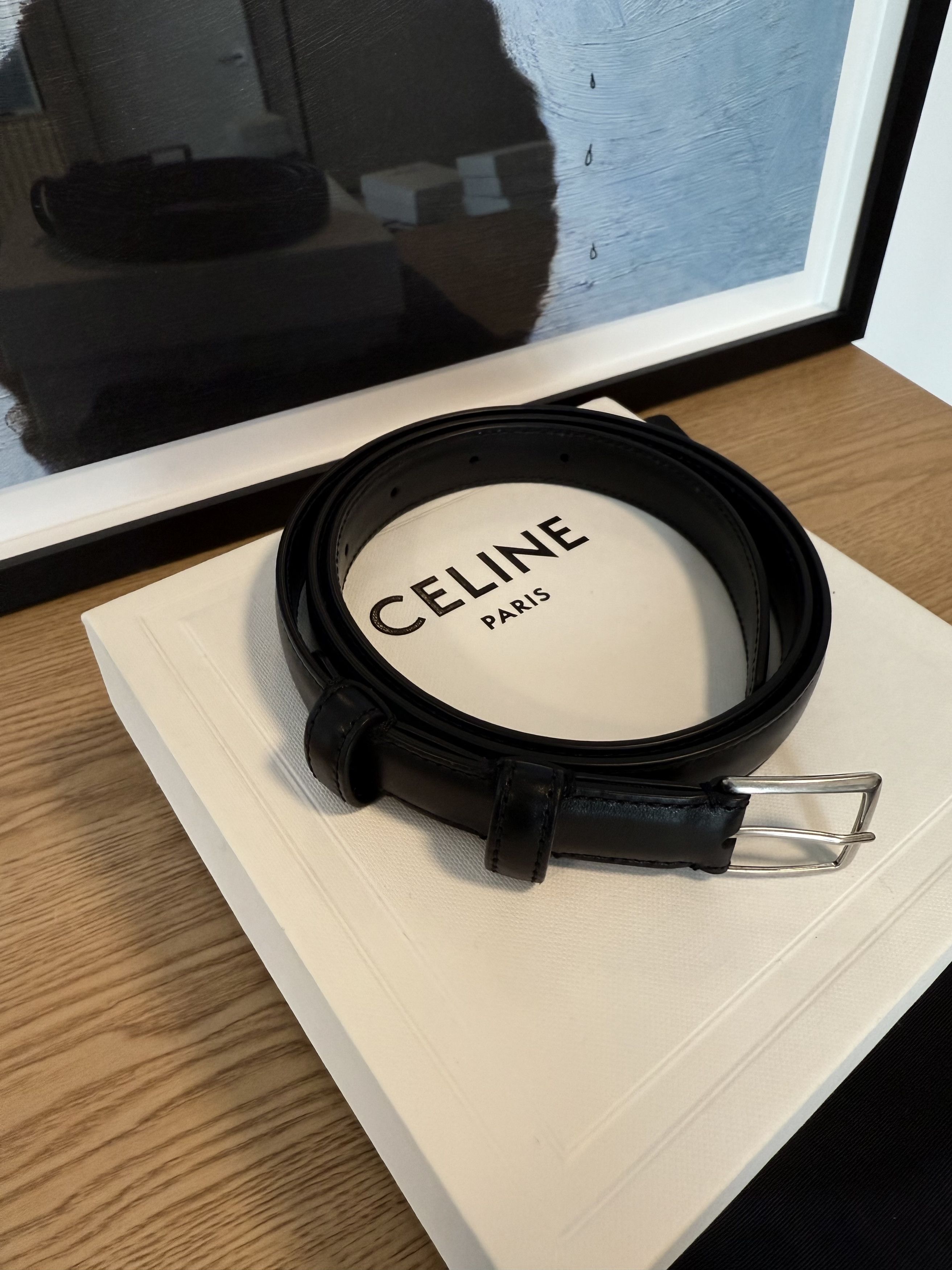 Celine CELINE BC-03 25MM BELT IN TAURILLON LEATHER - 85 Size ONE SIZE - 3 Thumbnail
