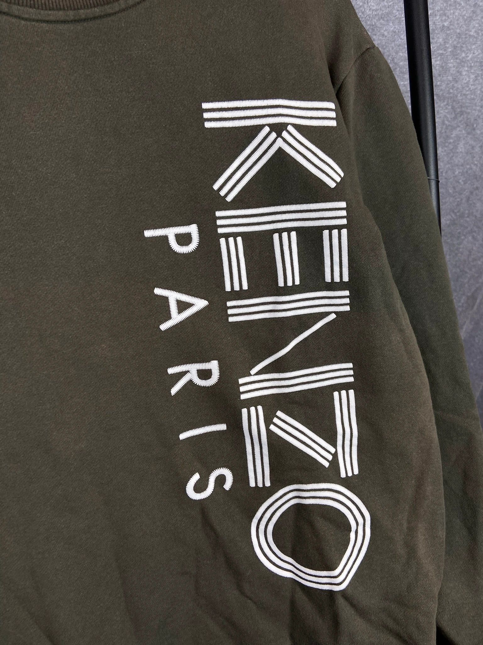 Kenzo Crewneck Kenzo Paris khaki minimal designer logo piece Size US L / EU 52-54 / 3 - 2 Thumbnail