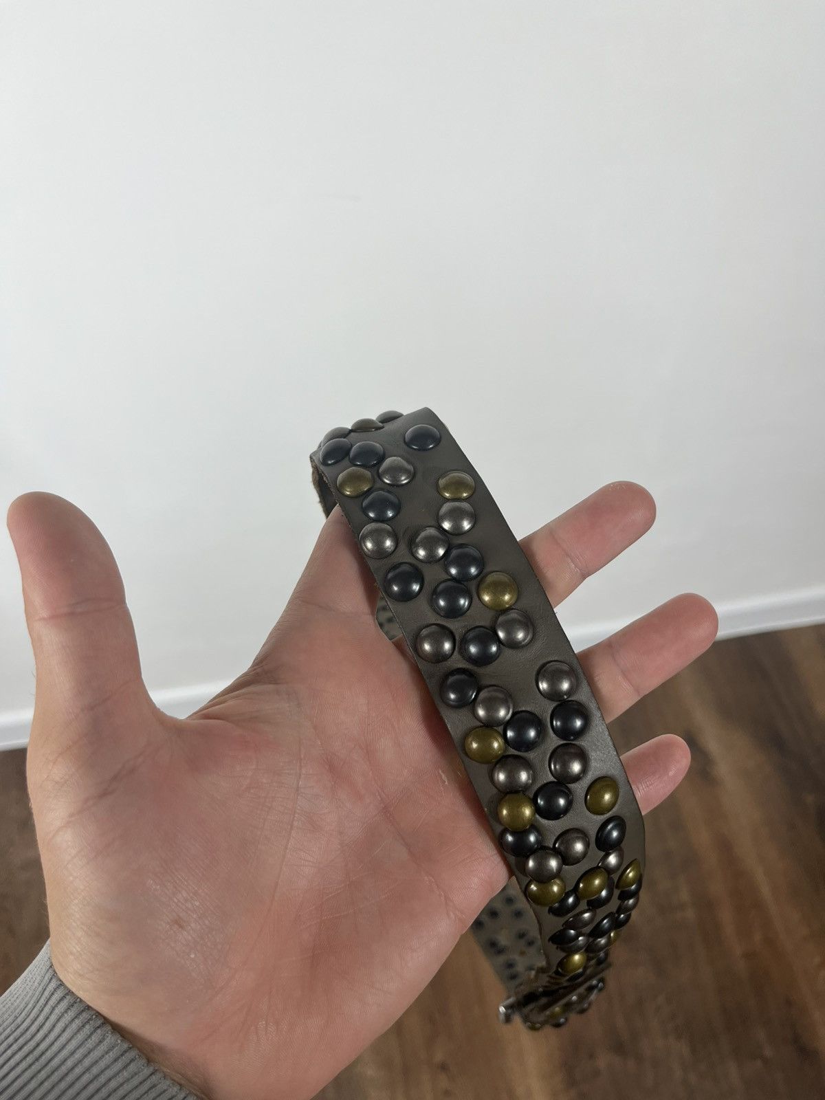 Other Avant-Garde Studded Leather Belt with Multicolor Rivets Size ONE SIZE - 11 Thumbnail