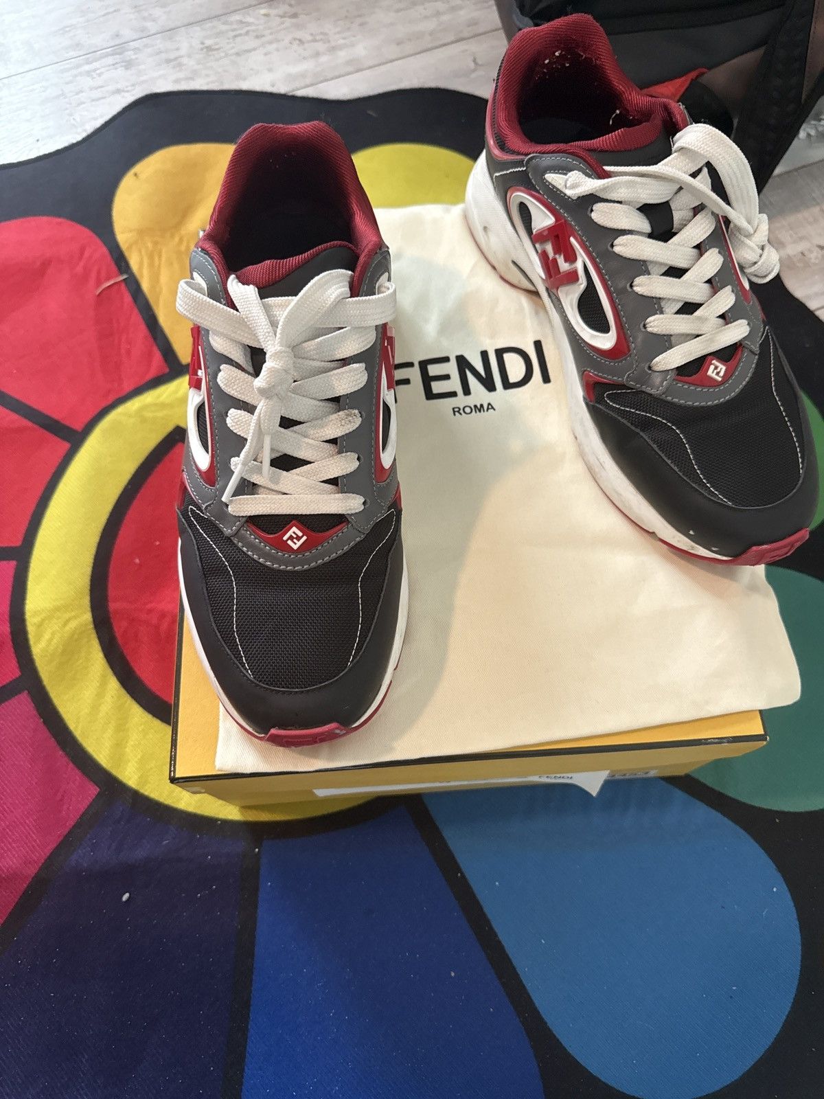 Fendi Black/ red fendi Size US 10 / EU 43 - 1 Thumbnail