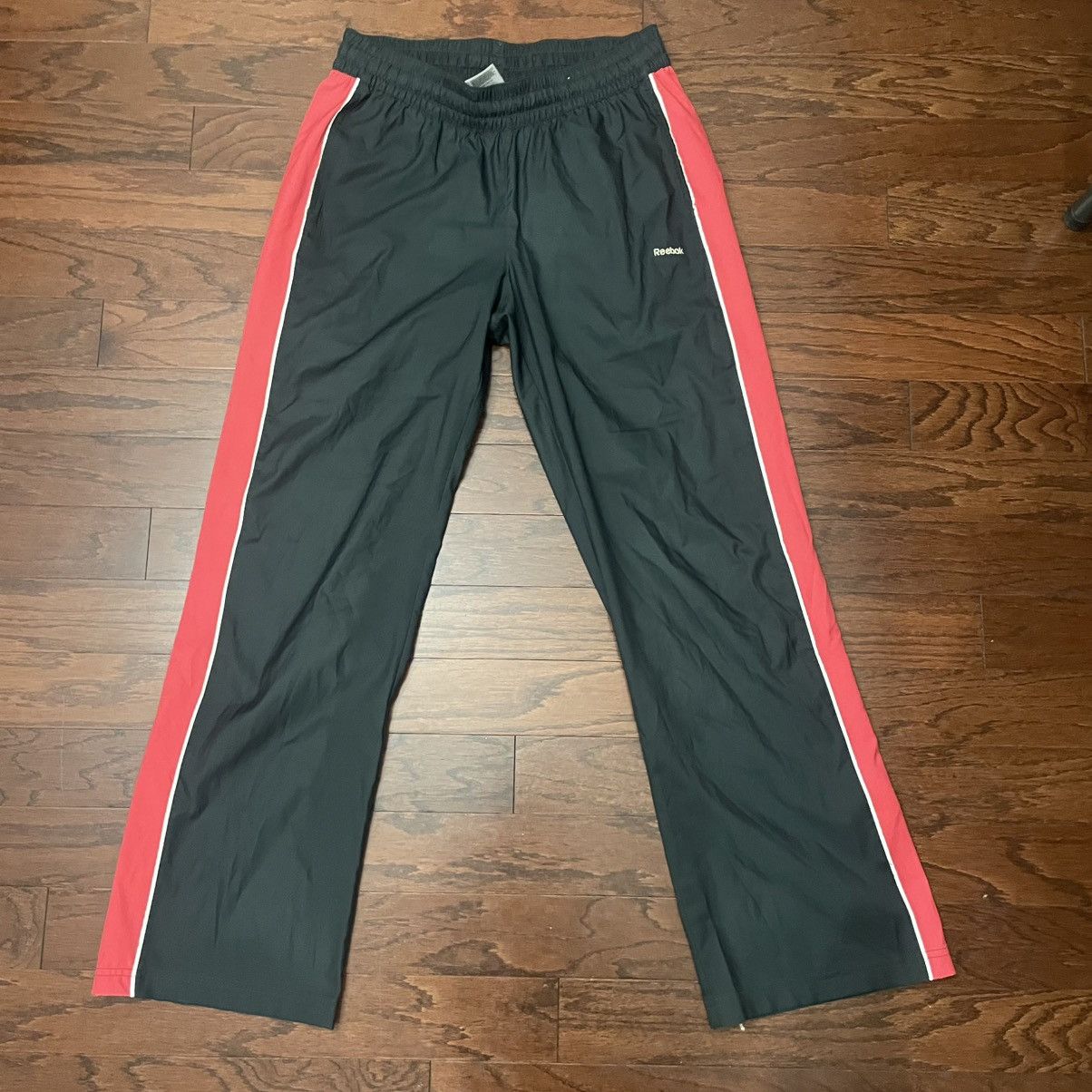 Reebok Reebok vintage striped black and hot red trackpants Size US 31 - 1 Thumbnail