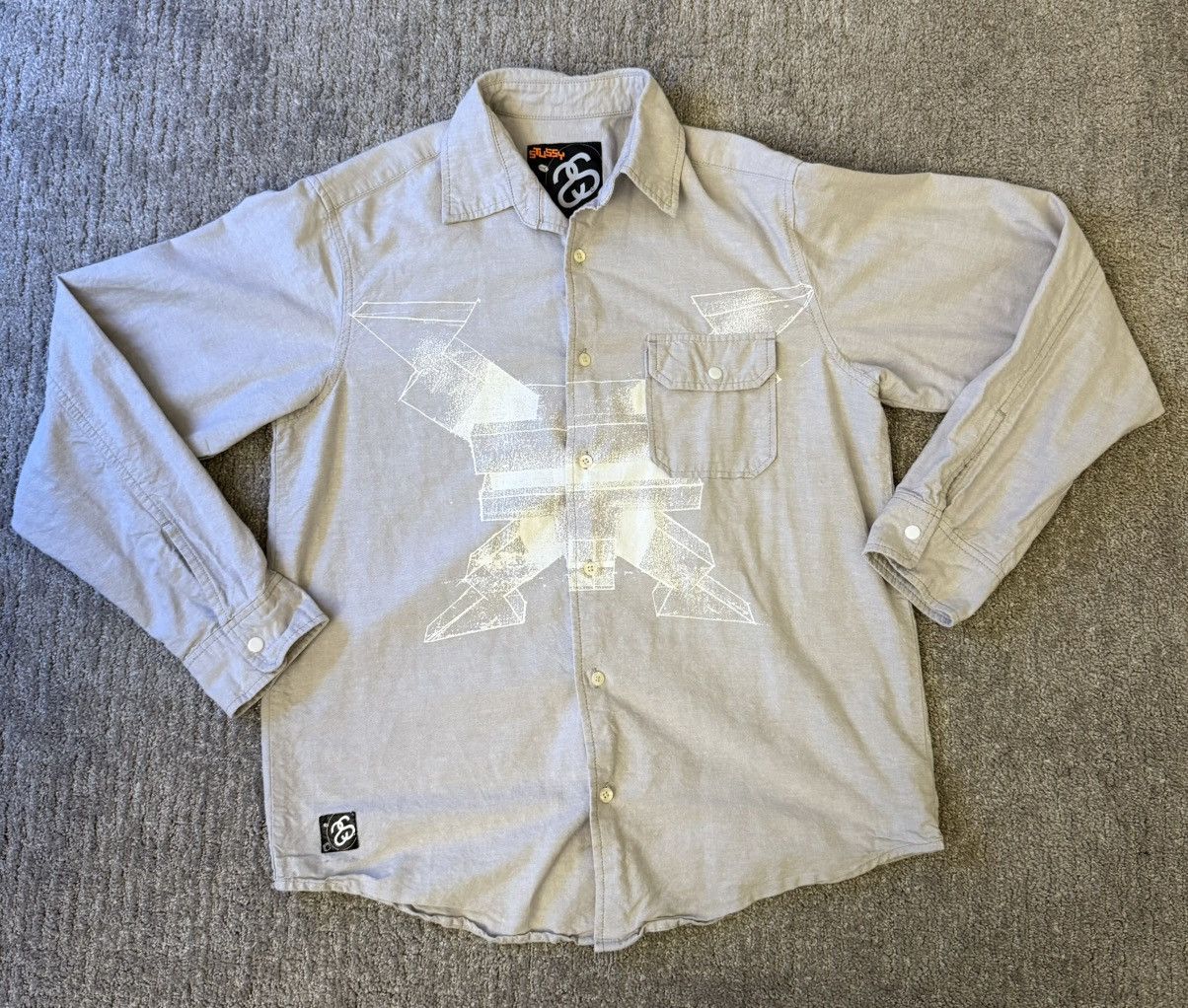 Stussy Vintage Stussy Grey Button Up Size US L / EU 52-54 / 3 - 1 Thumbnail