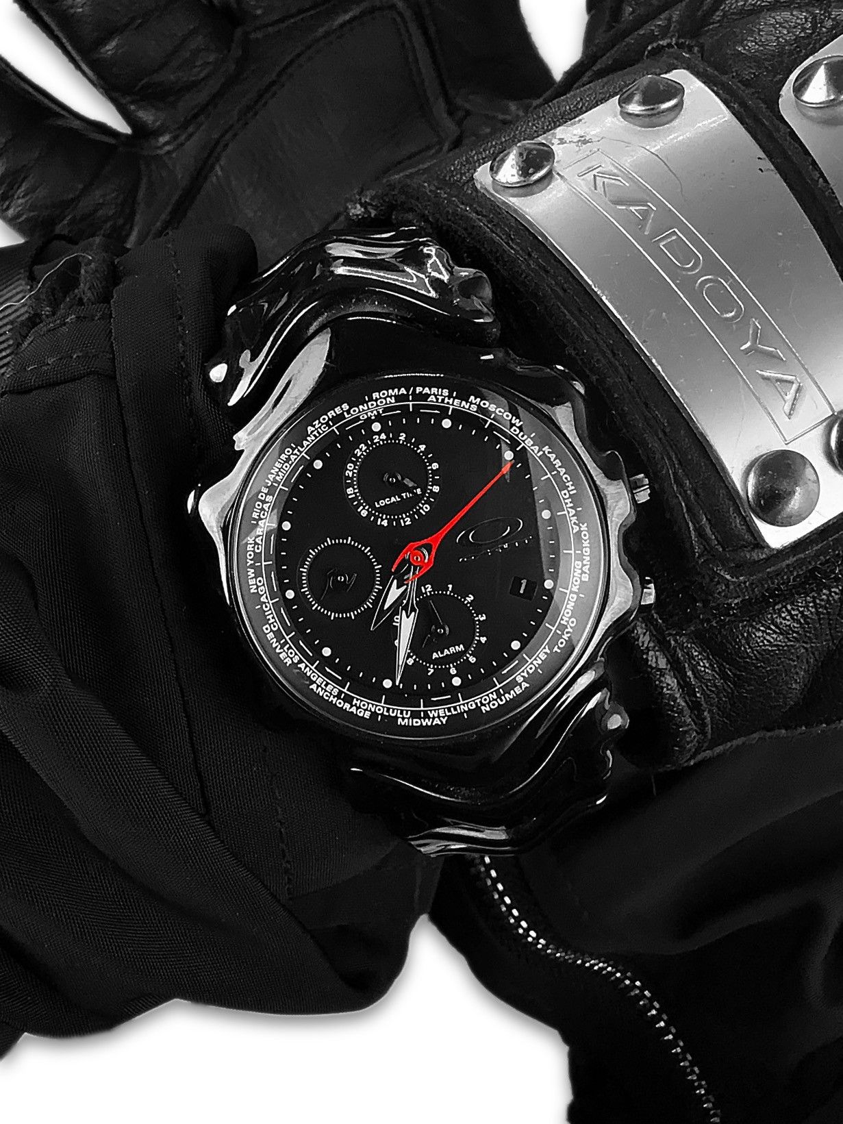image of 2003 Oakley Gmt Stealth Black Triple Chronograph Wristwatch, Men's