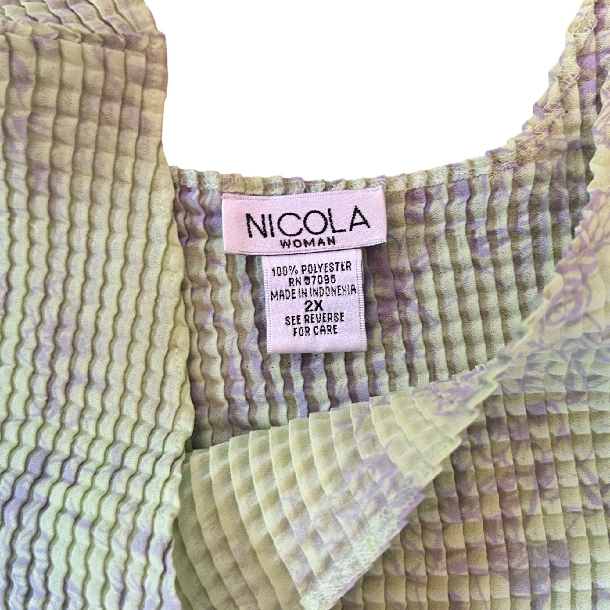Vintage Vintage Nicola Y2K Vibrant Floral Crinkle Scrunch 2X Top Size XXL / US 16-18 / IT 52-54 - 5 Thumbnail
