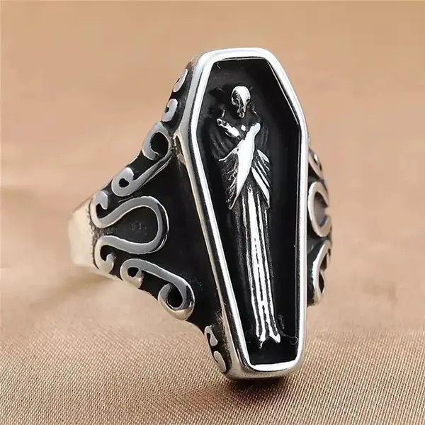 Jewelry × Vintage Living Dead Ring Skeleton Bones Goth Punk Rock Jewelry Size ONE SIZE - 1 Thumbnail