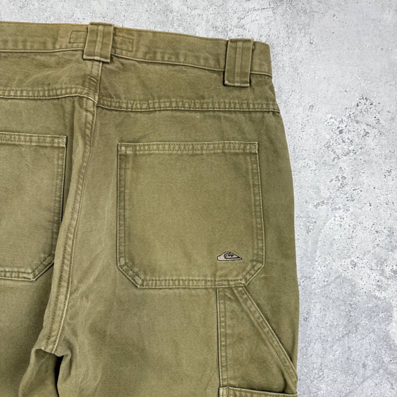 Quiksilver Vintage 2000s Quiksilver Barney Canvas Carpenter Pants Khaki Size US 31 - 19 Thumbnail