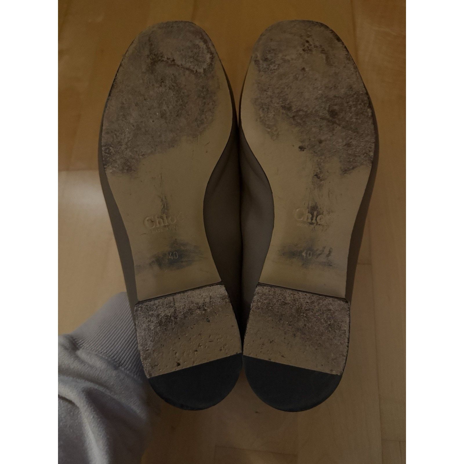 Chloe Chloe Leather Loafers Tan Taupe Logo Convertible Flats 40 Size US 9 / IT 39 - 3 Thumbnail