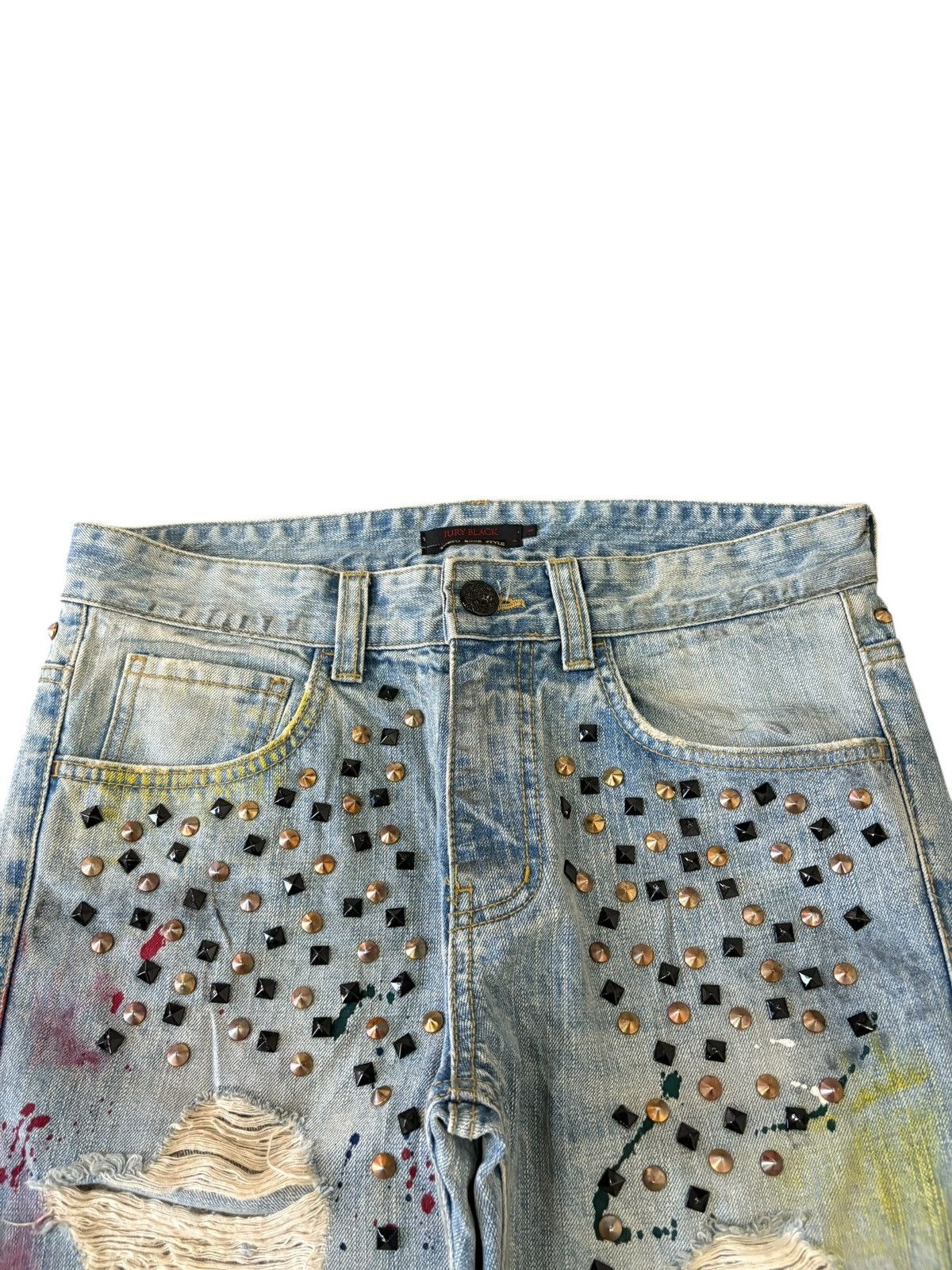 If Six Was Nine Vintage Japanese Brand Crazy Punk Distress Bootcut Jeans Size US 32 / EU 48 - 4 Thumbnail