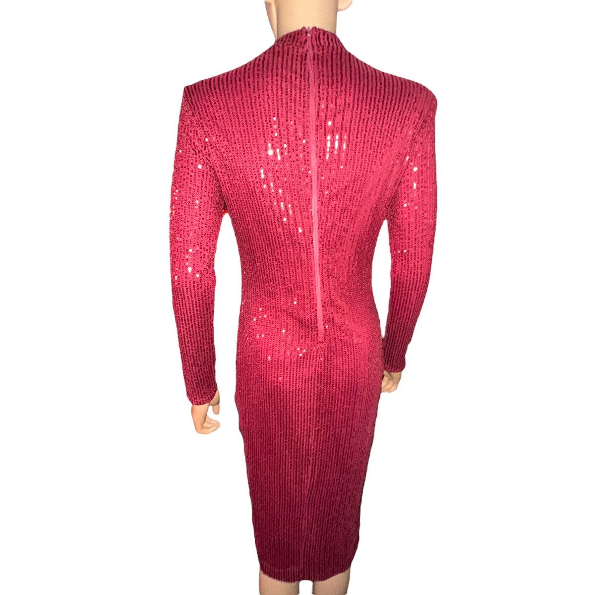 Other Red sequined long sleeve bodycon dress Size L / US 10 / IT 46 - 6 Thumbnail