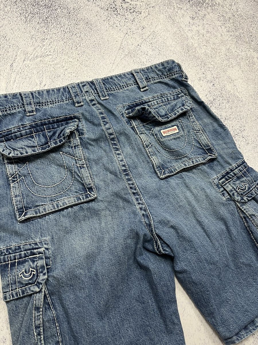 True Religion Crazy Y2K True Religion Baggy Denim Cargo Shorts Sk8 Hype Size US 34 / EU 50 - 3 Thumbnail