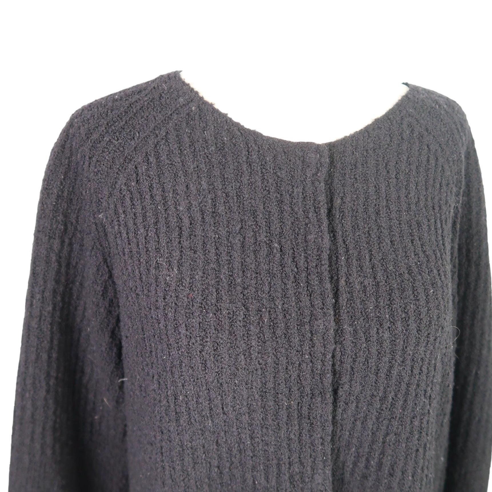 Eileen Fisher Eileen Fisher Cardigan Women L Wool Knit Ribbed Mid Length Black Long Sleeve Scoop Pockets Solid Casual Fall Winter Spring Sweater Size L / US 10 / IT 46 - 2 Thumbnail