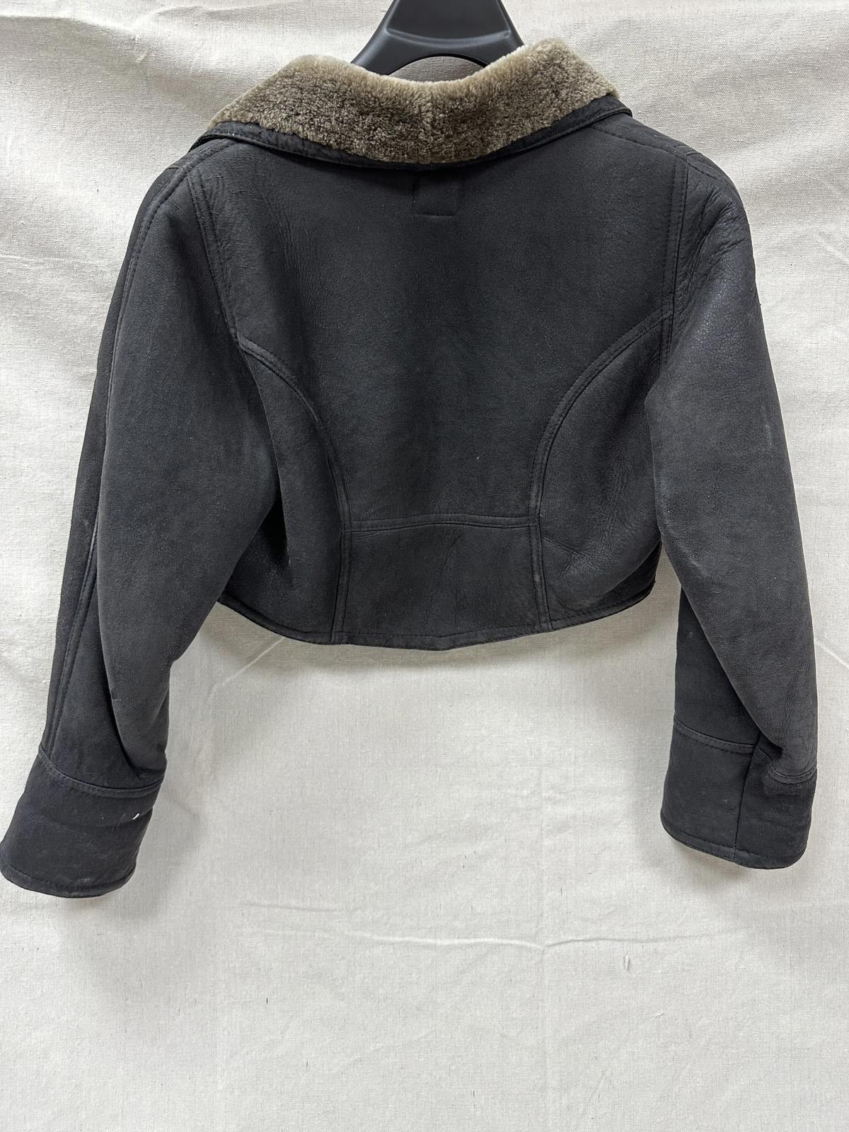 Designer Hide Society Black Cropped Sherling Jacket Size L / US 10 / IT 46 - 6 Thumbnail