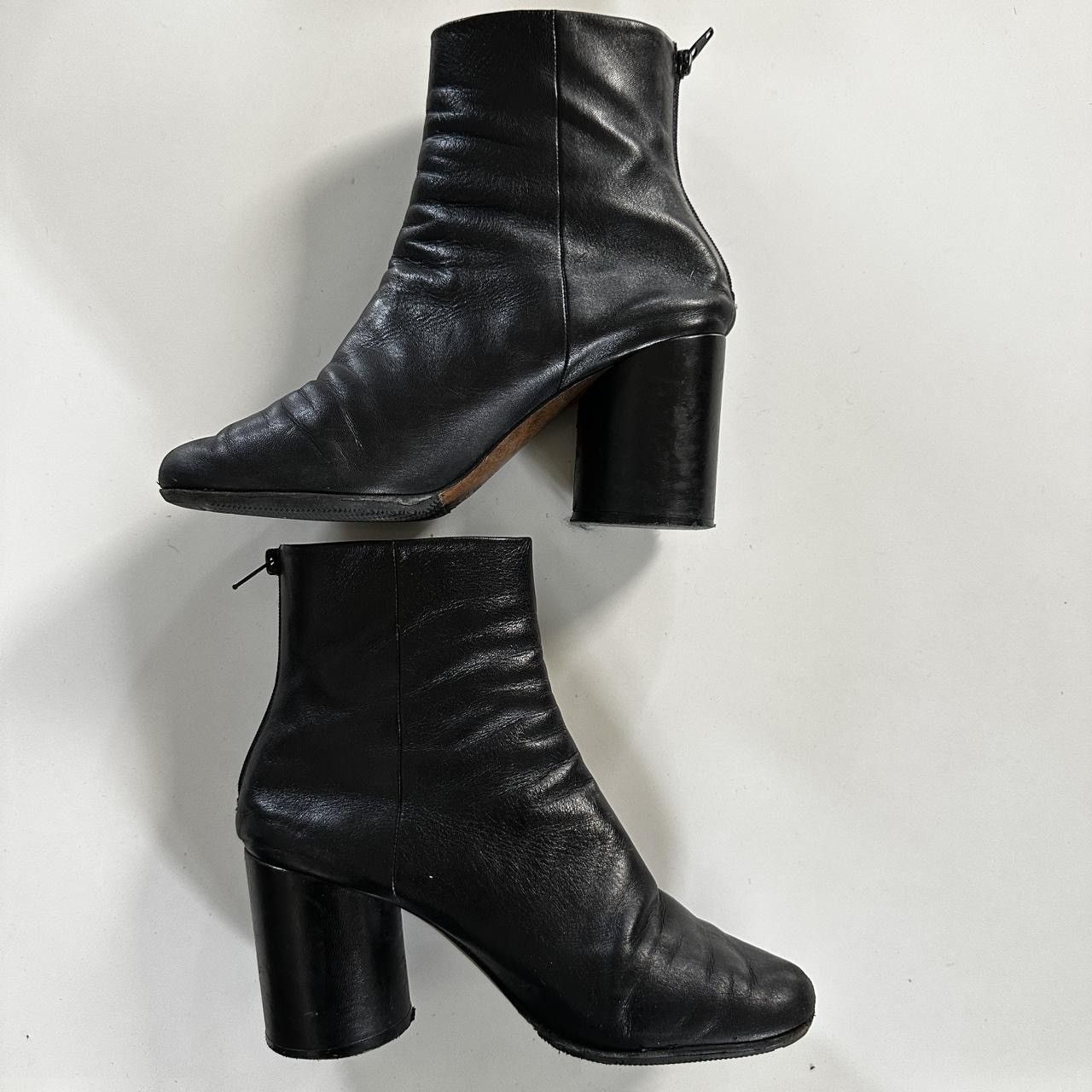 Maison Margiela Maison Martin Margiela Round Toe Leather Boots 'Black' Size US 7.5 / IT 37.5 - 2 Thumbnail