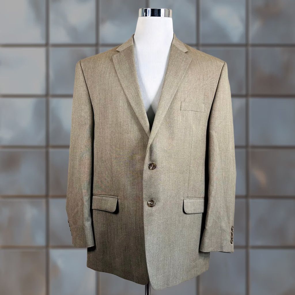 Chaps Chaps Sport Coat Beige Two Button Vented Polyester Rayon Paisley Lined 50R Size US M / EU 48-50 / 2 - 1 Thumbnail