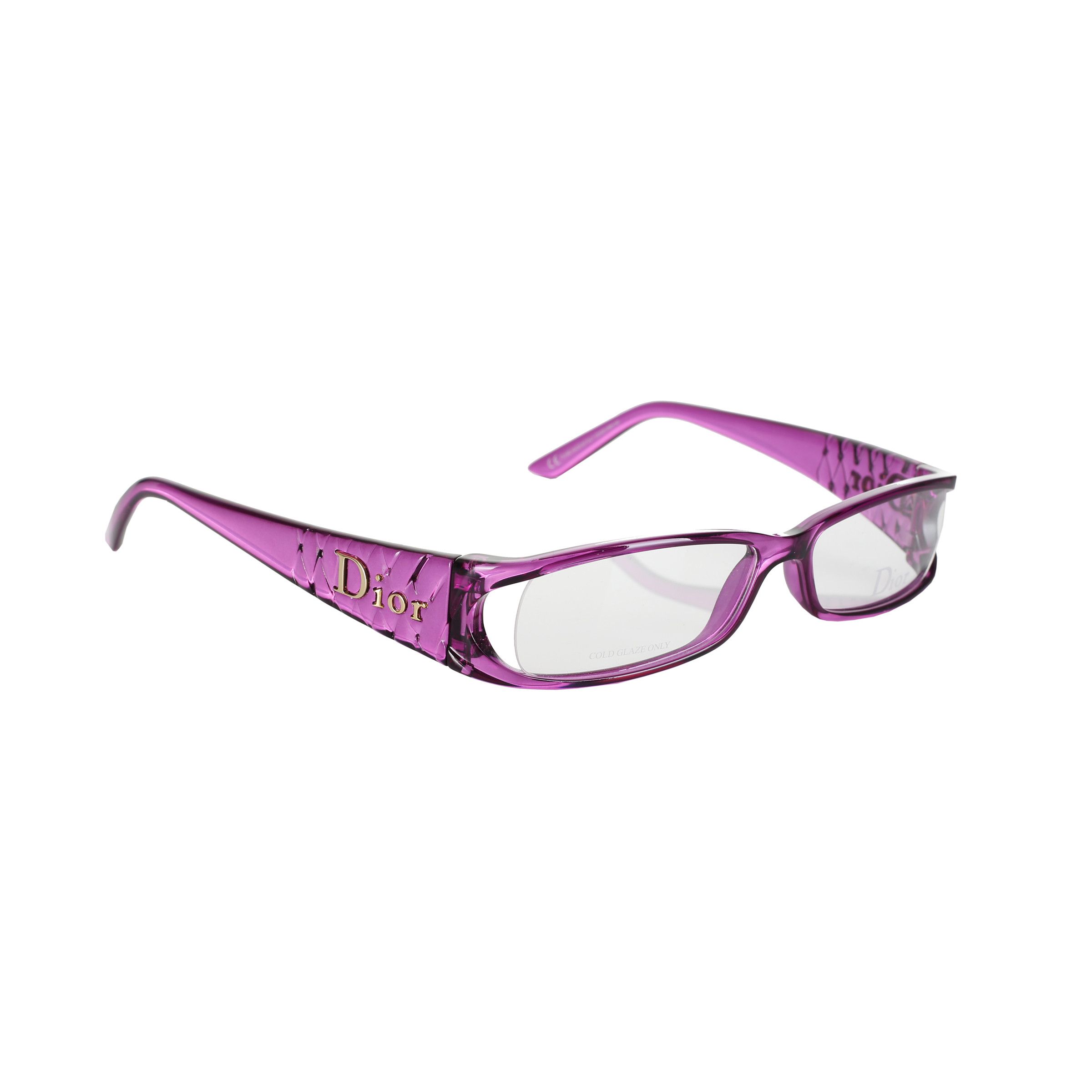 Dior Christian Dior '00s Transparent Pink Plastic Frame Glasses Size ONE SIZE - 2 Thumbnail