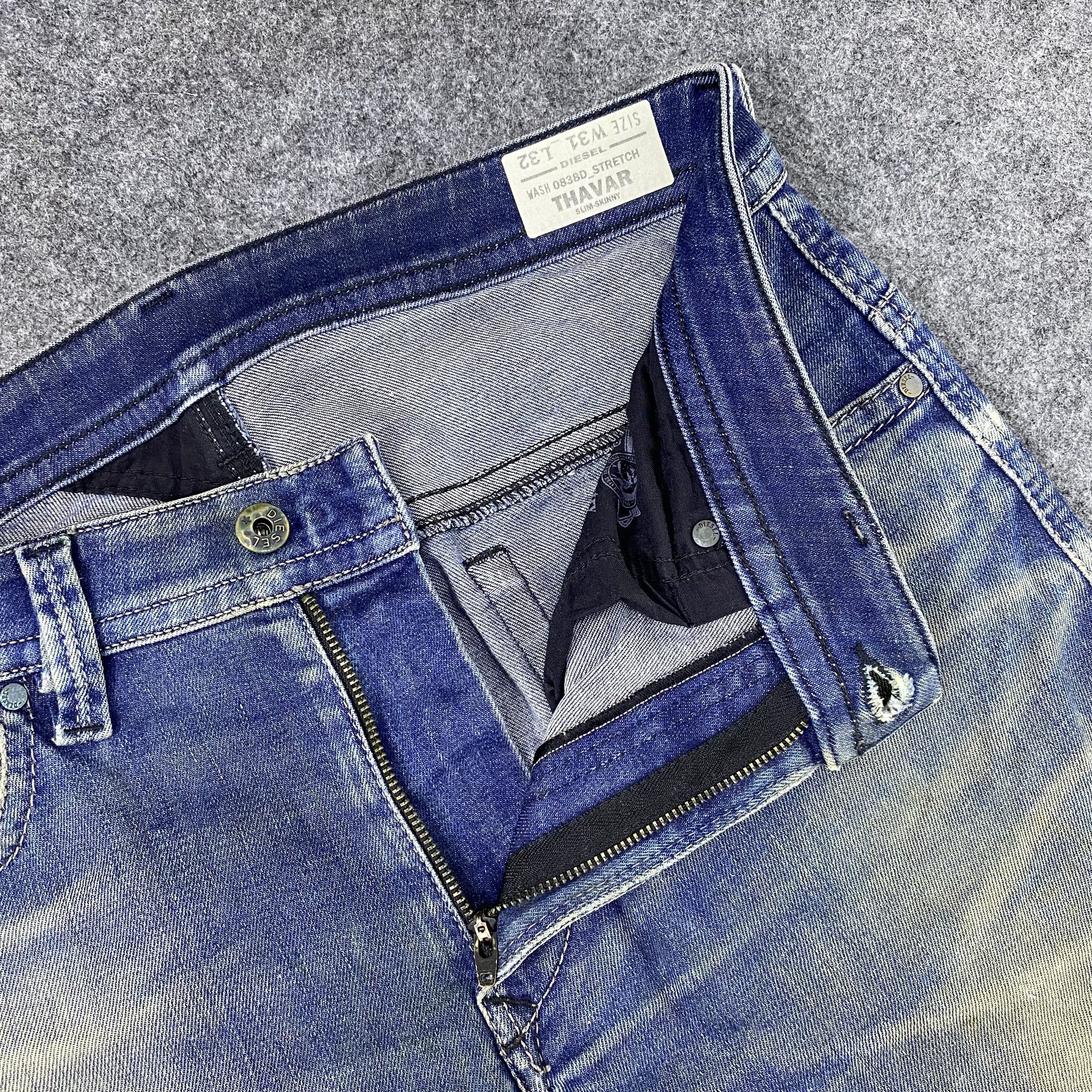 Diesel × If Six Was Nine Diesel Distressed Blue Wash Jeans-J1169 Size US 33 - 7 Thumbnail