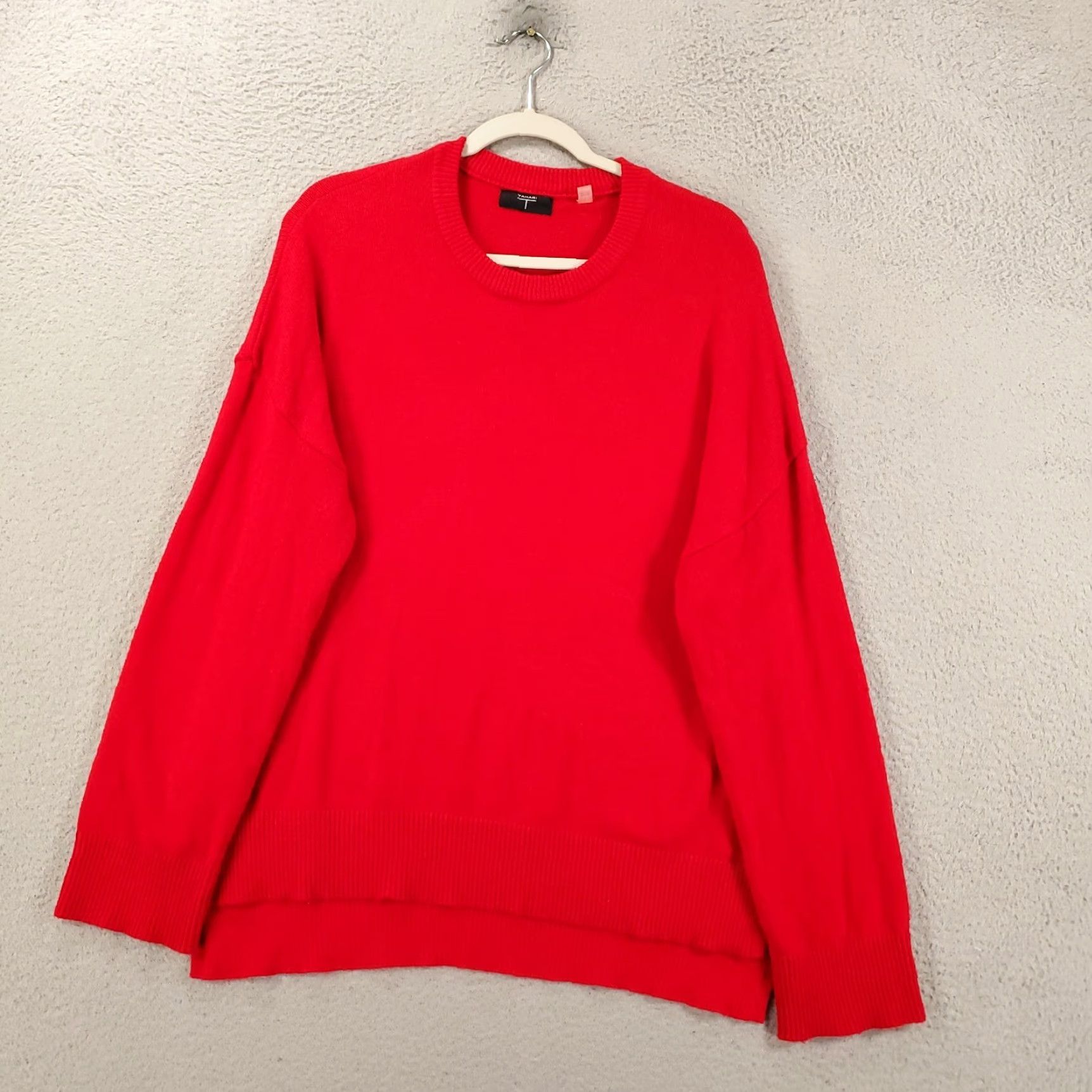 Vintage Tahari Sweater Womens Size Large Red Knit Long Sleeve Pullover Ribbed Size L / US 10 / IT 46 - 2 Thumbnail