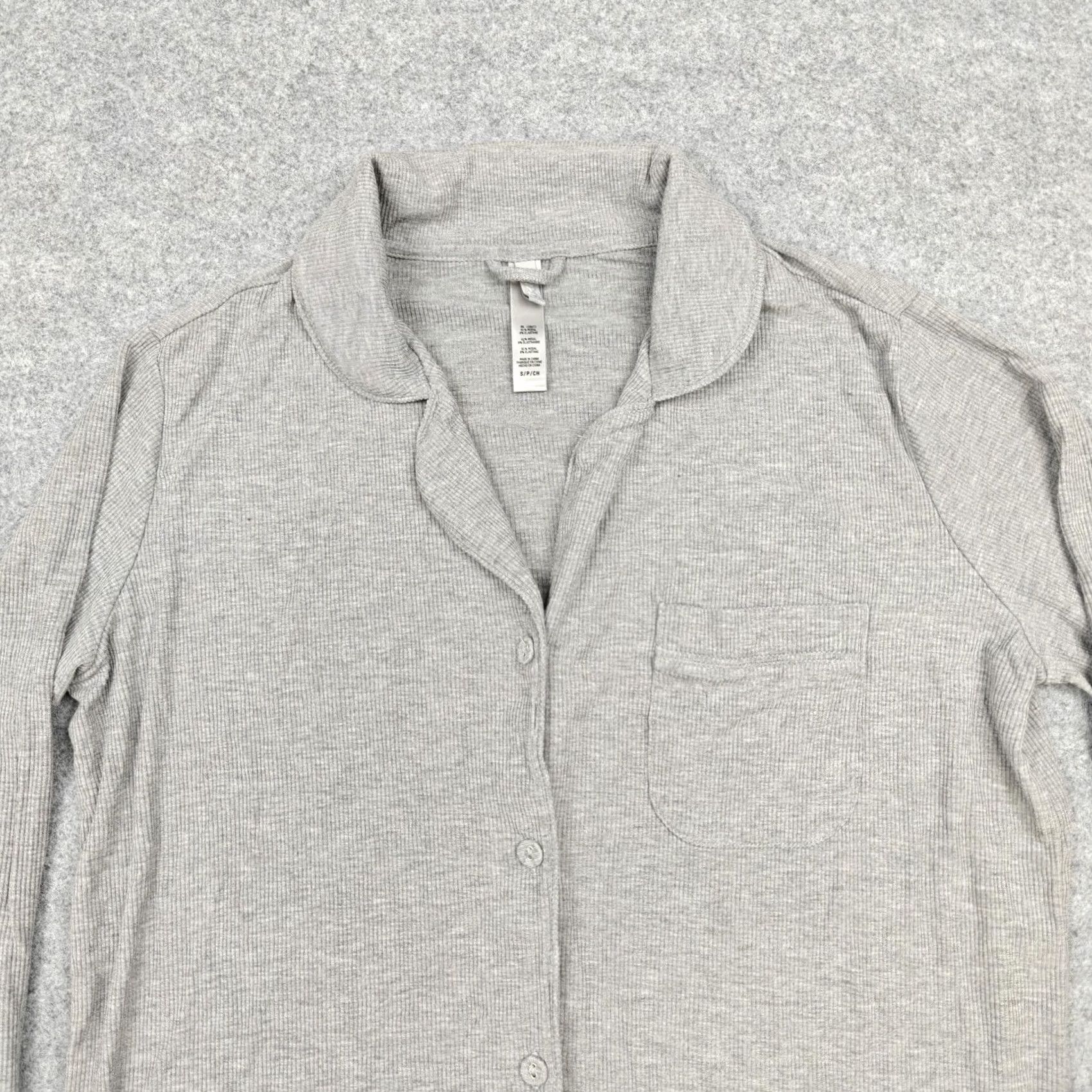 SKIMS Skims Pajama Top Womens Small Gray Modal Knit Button Front Collared Sleep Shirt Size S / US 4 / IT 40 - 2 Thumbnail
