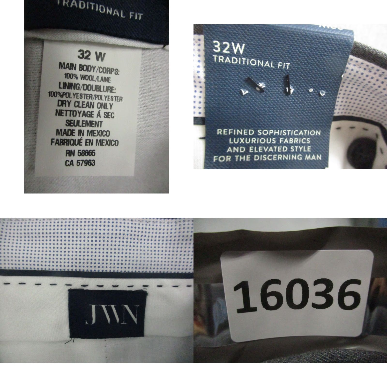 Nordstrom VINTAGE John W. Nordstrom Dress Pants Men 32 R Gray Wool Traditional NWT Fil Flat Front Straight 34 In Inseam Mens Regular Dress Pants Size US 32 / EU 48 - 8 Thumbnail