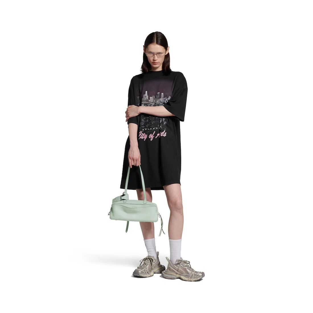 Balenciaga o1bcso1str0426 Size: OS / Carrie Small Bowling Bag in Green Size ONE SIZE - 6 Thumbnail