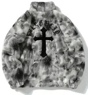 Hiphop Cross Winter Fleece Oversized Jacket