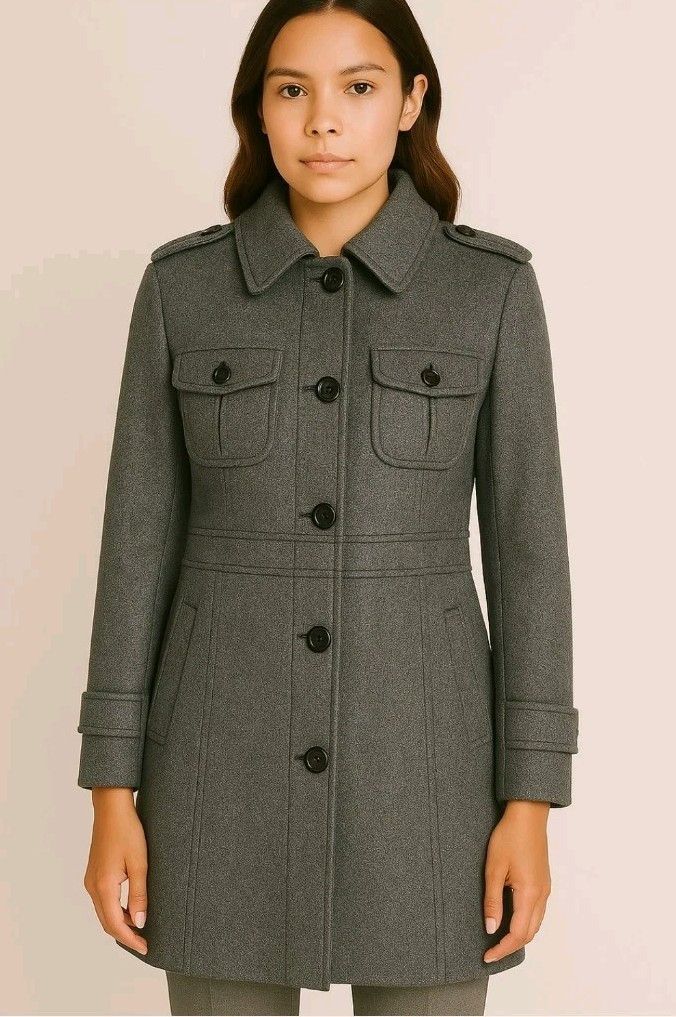 Kenneth Cole Women's Coat Kenneth Cole Wool Gray Coat Size M / US 6-8 / IT 42-44 - 1 Thumbnail