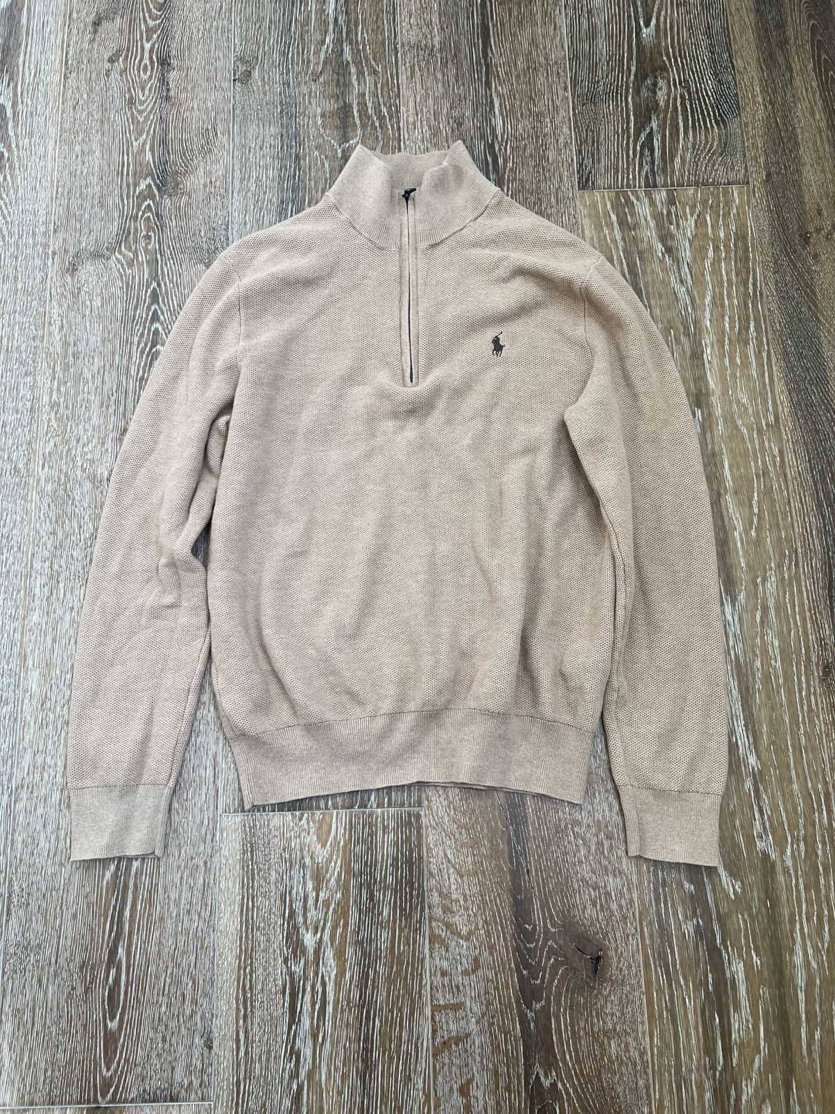 Polo Ralph Lauren Polo Ralph Lauren Mesh-Knit Cotton Quarter-Zip Sweater Size US M / EU 48-50 / 2 - 1 Thumbnail