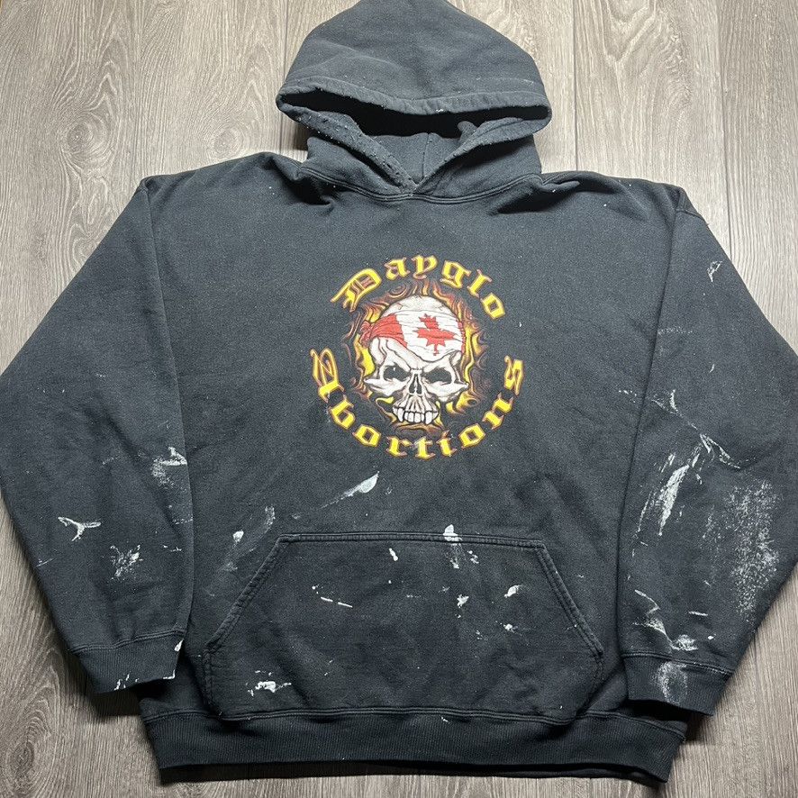 Vintage Dayglo Abortions 1990s Punk Band Hoodie XXL