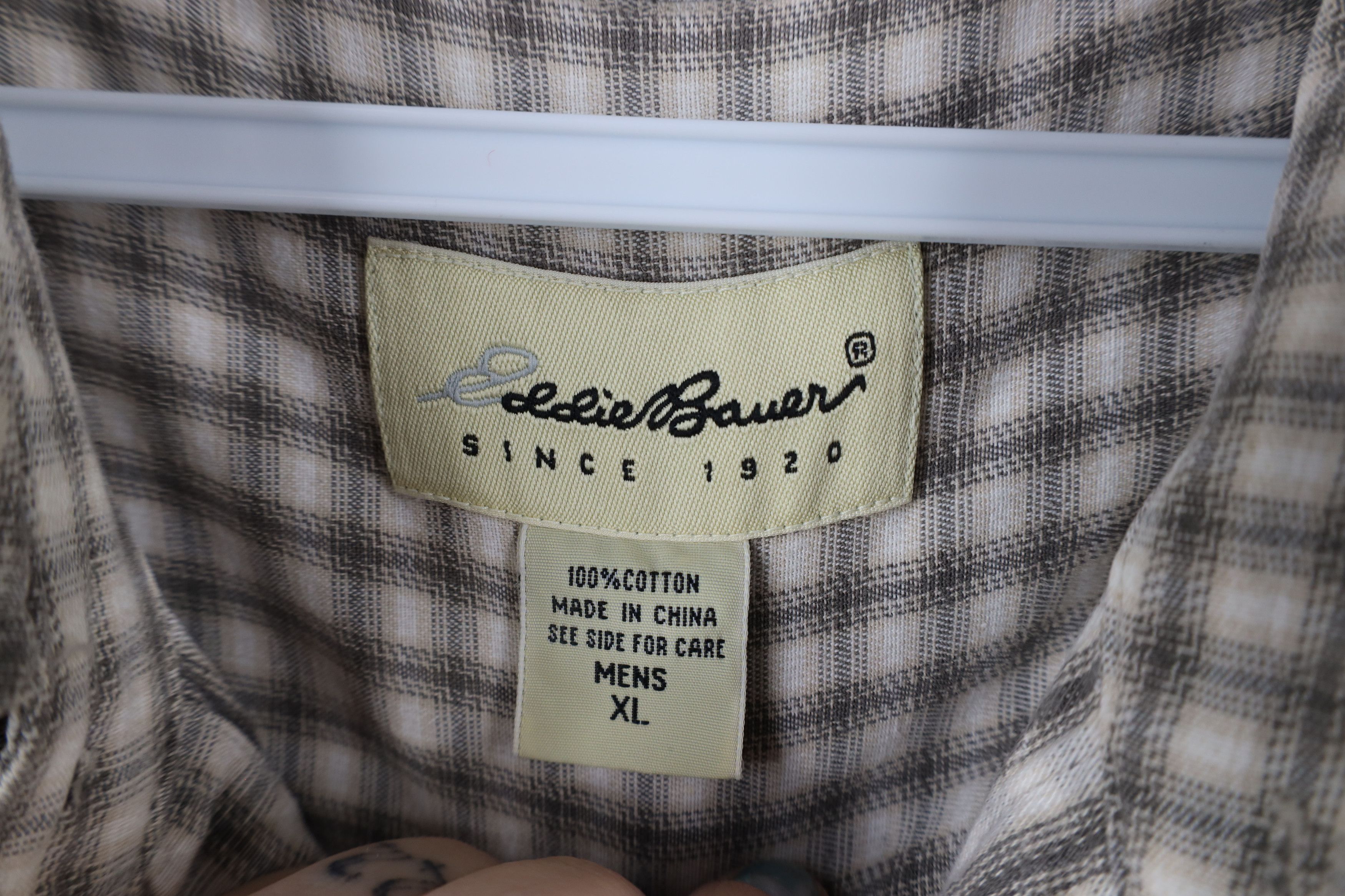 Eddie Bauer × Vintage Vintage 90s Eddie Bauer Collared Button Down Shirt Plaid Size US XL / EU 56 / 4 - 5 Thumbnail