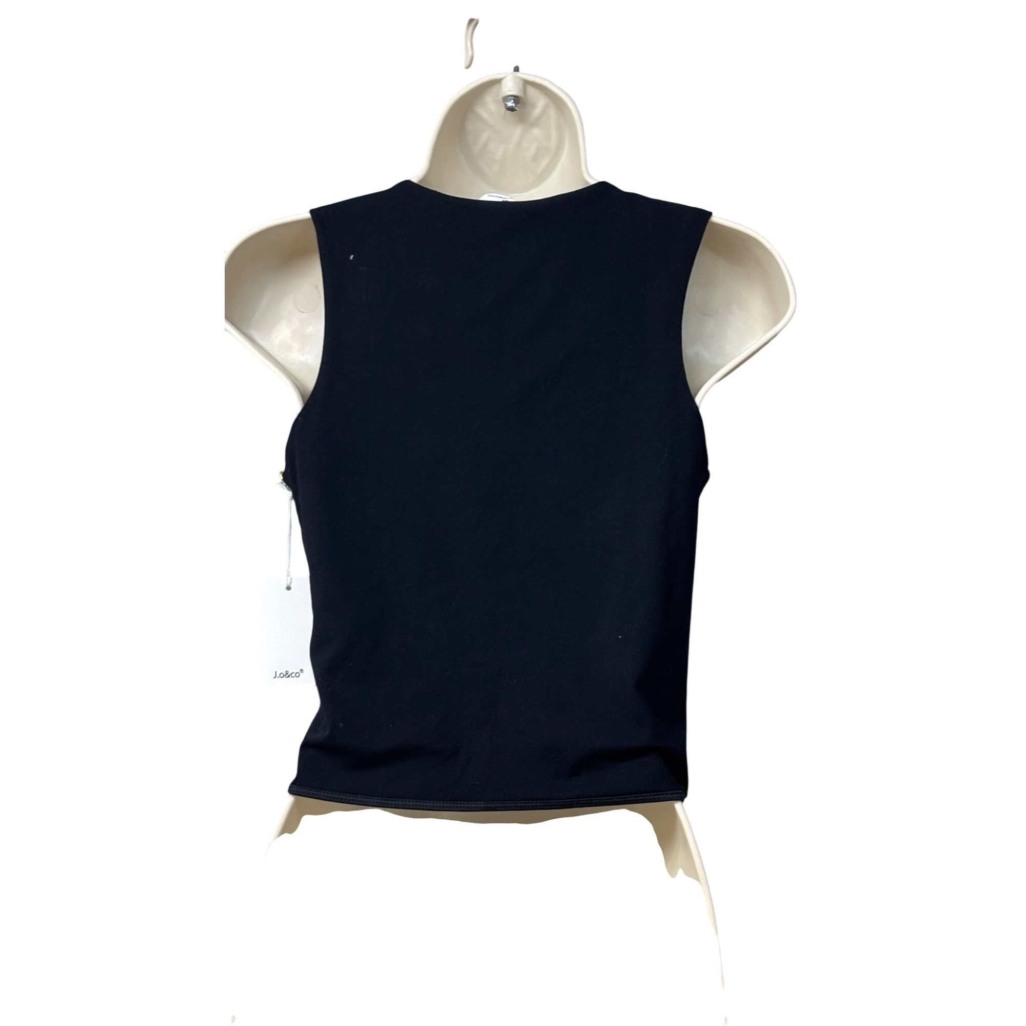 Other J.o&co Womens High Neck Compression Cropped Tank Top, Black, Size M / US 6-8 / IT 42-44 - 2 Thumbnail