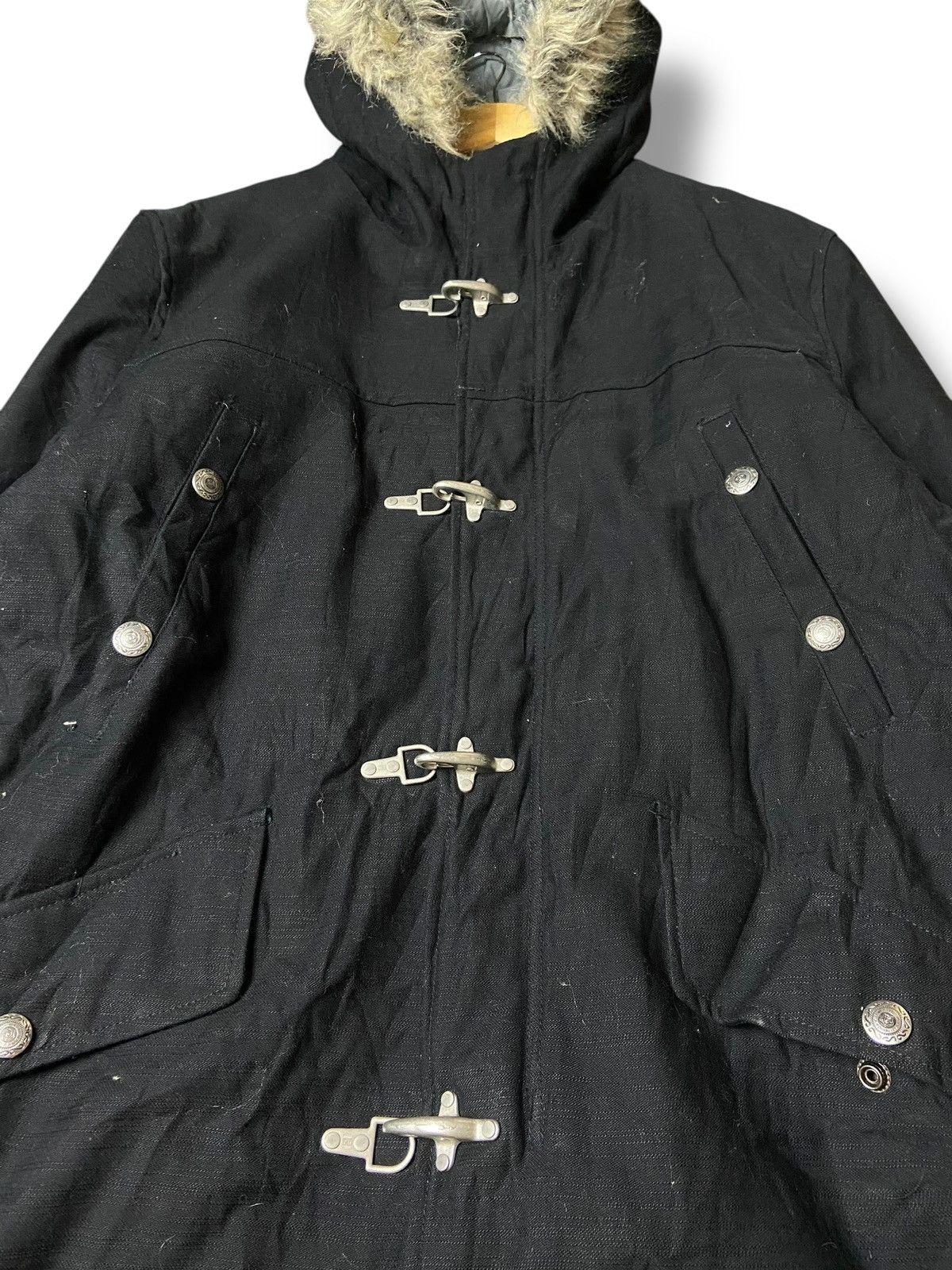 Japanese Brand DEELISH Brand Faux Fur Hooded Duffle Coat (157) Size US L / EU 52-54 / 3 - 5 Thumbnail