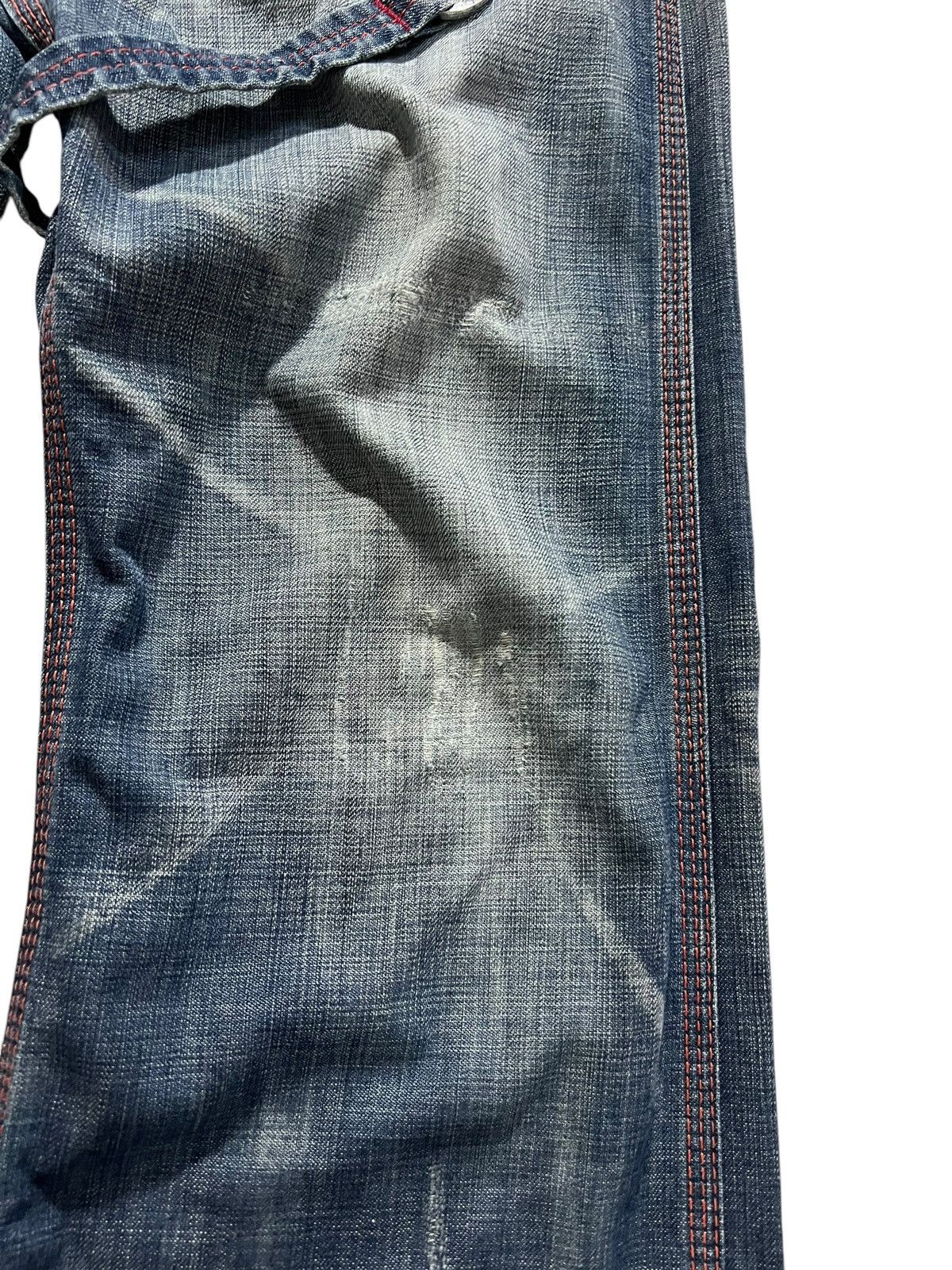 Edwin 💥Flare💥Vintage Edwin 503 Blue Trip Distress Jeans Size US 31 - 7 Thumbnail