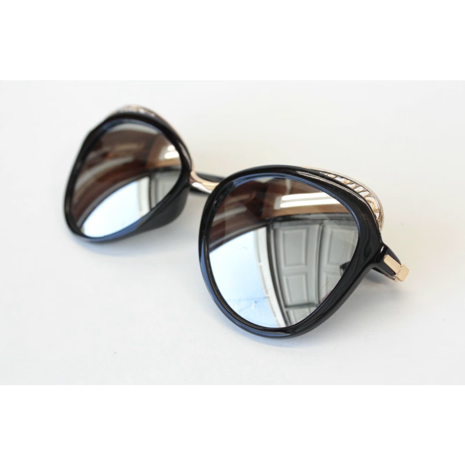 Vintage VINTAGE Cat Eye Sunglasses Women Black Reflective Lens Mirrored FAST SHIPPING Cat Eye Sunglasses Women Black Reflective Lens Mirrors FAST SHIPPING Size ONE SIZE - 4 Thumbnail