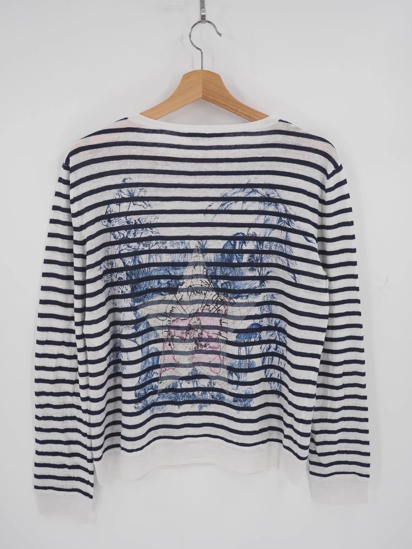 Dior DIOR Women's Blue and White Striped Knit Sweater Size S / US 4 / IT 40 - 2 Thumbnail