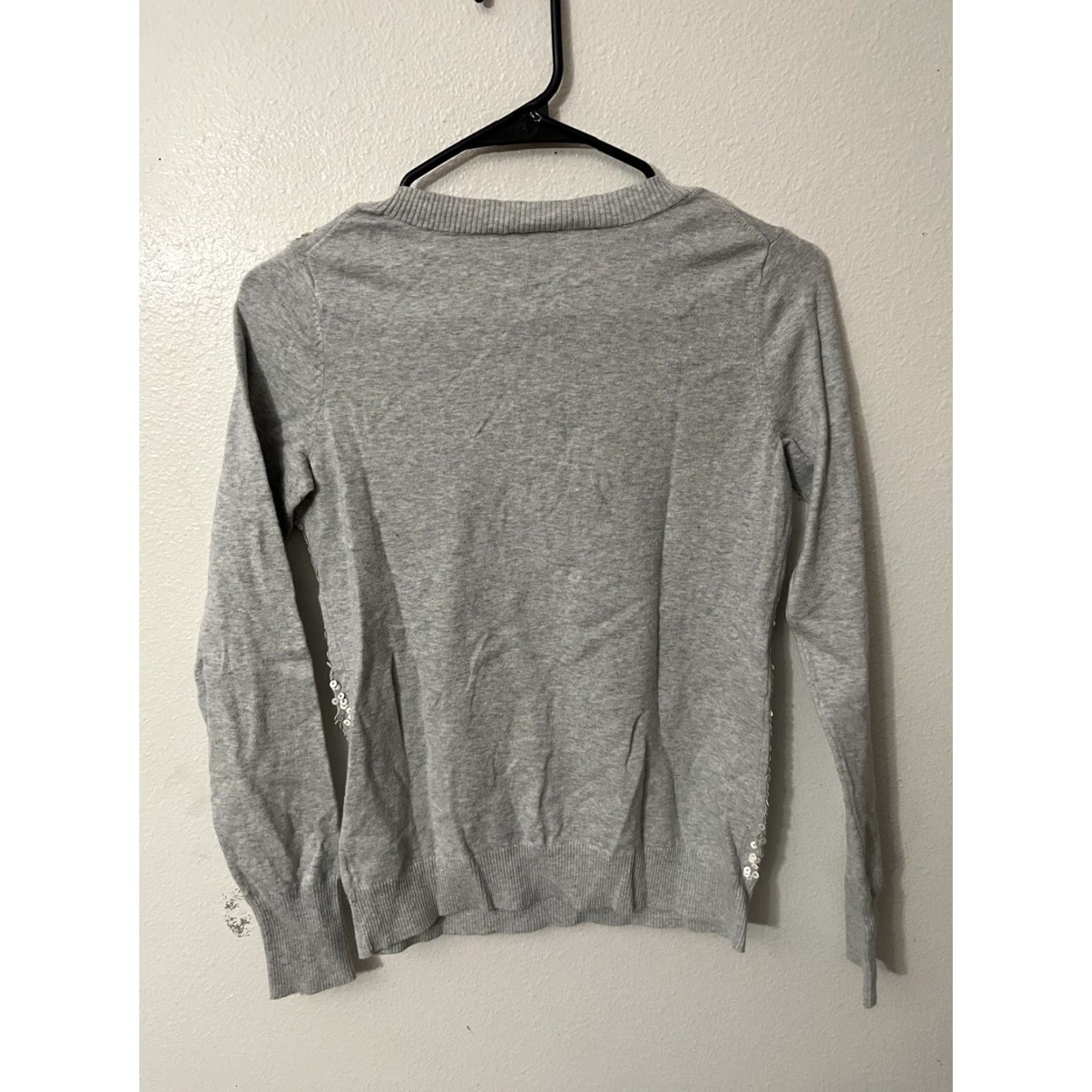 Express Express Womens Sequin Lightweight Pullover Sweater Gray S Size S / US 4 / IT 40 - 2 Thumbnail