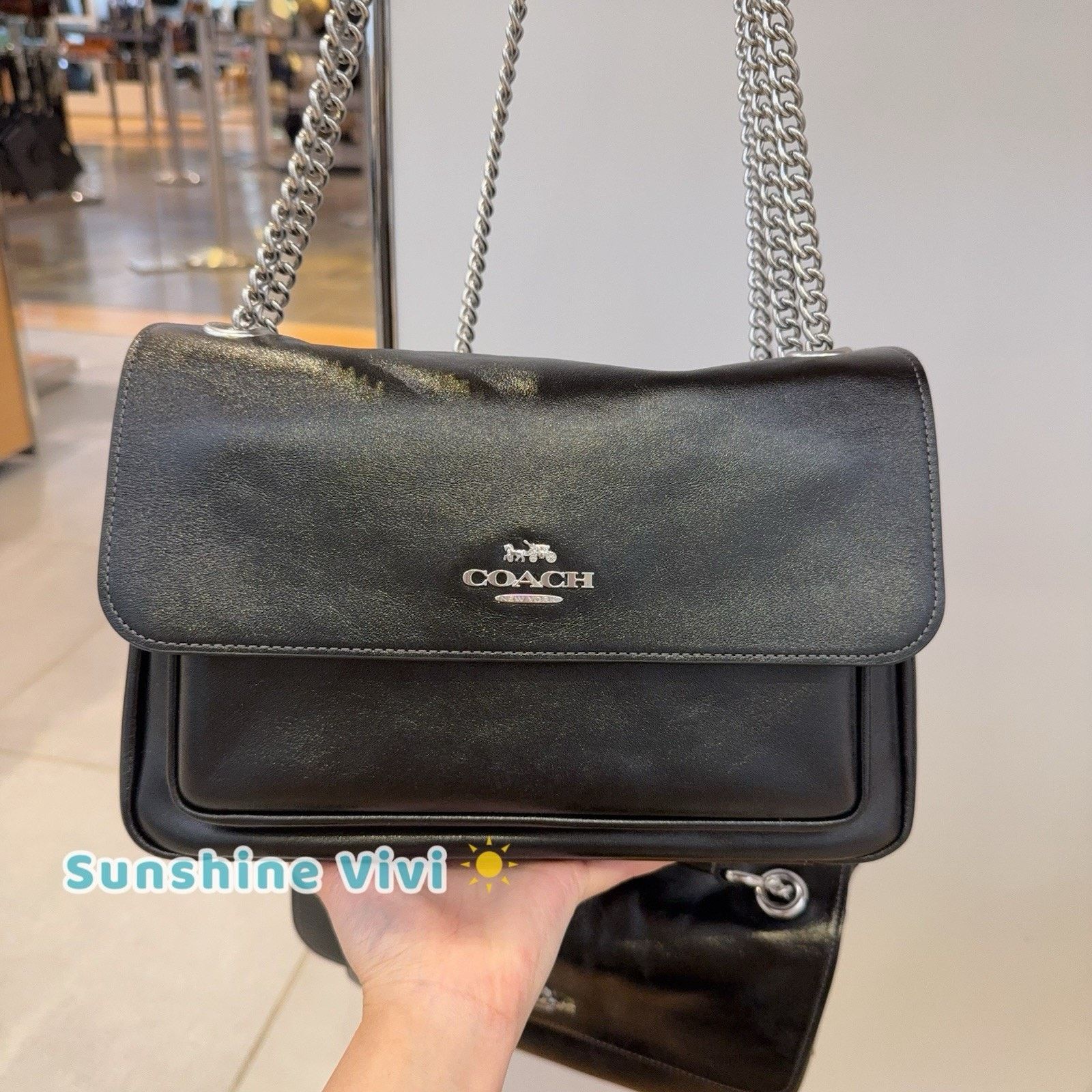 Coach NWT Coach Elodie Crossbody Bag leather CCF09 Silver Black Size ONE SIZE - 1 Thumbnail