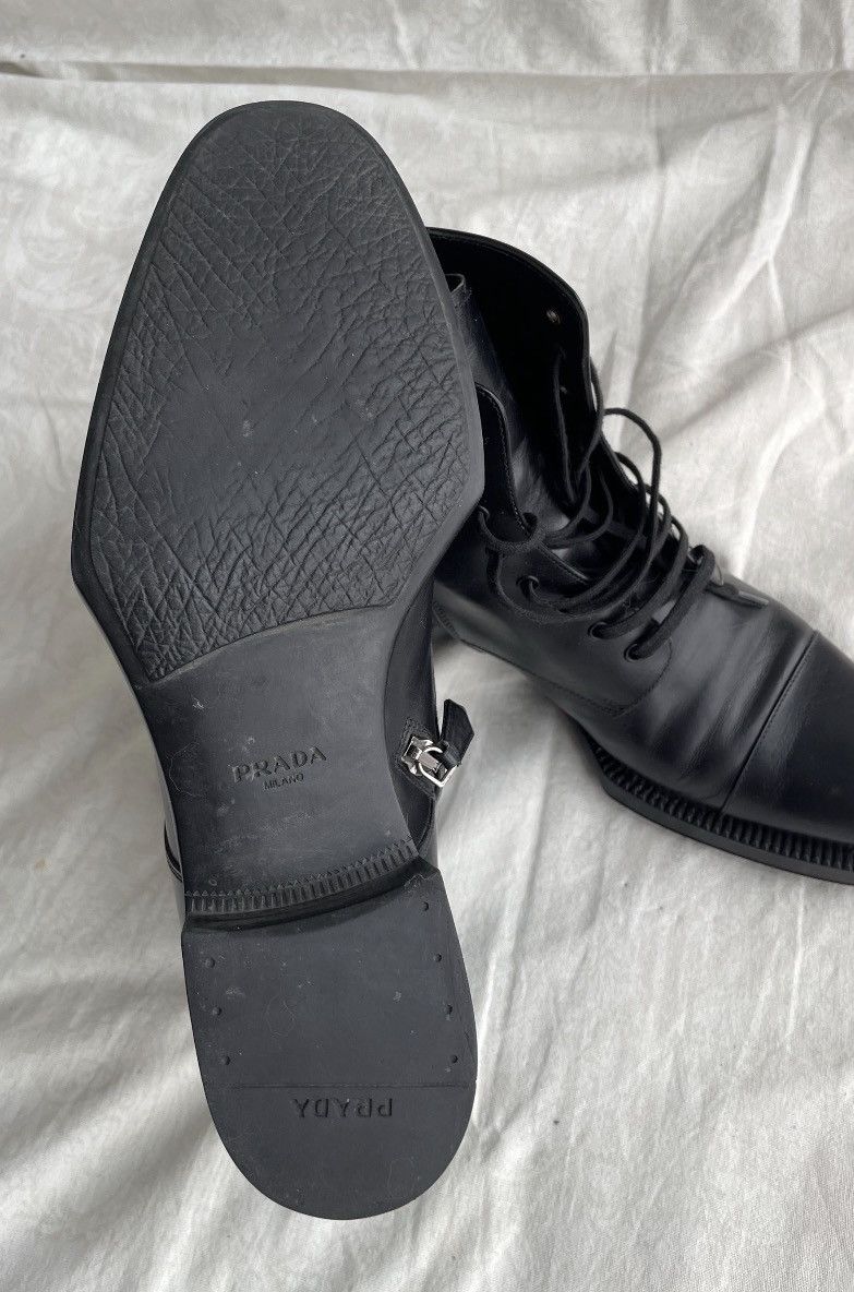 Prada *sz39* PRADA 2012 Edgy Soles Combat Leather Boots runway Size US 9 / IT 39 - 7 Thumbnail