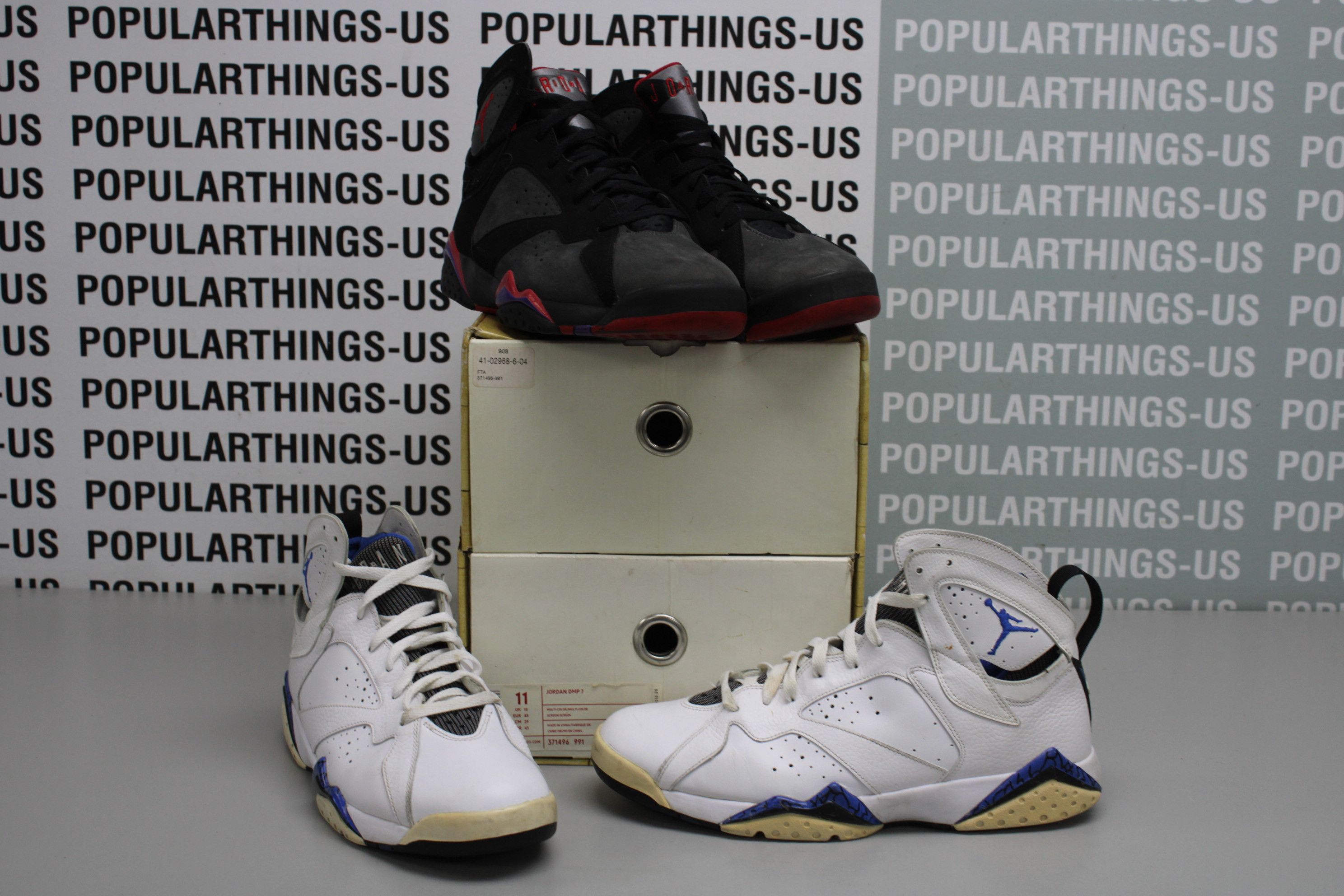image of Air Jordan 7 Retrp Dmp Pack Shoes in Black White, Men's (Size 11)