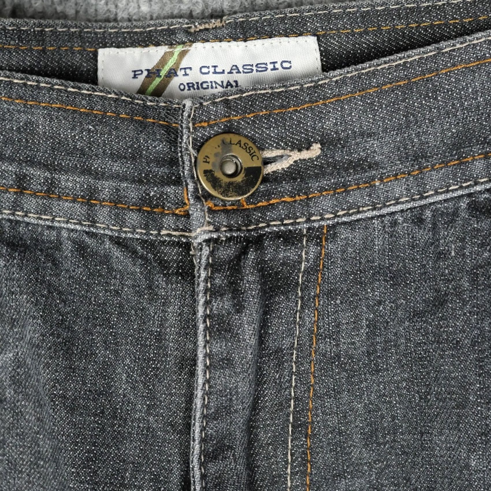 Phat Farm Phat Farm Jeans Mens 38x34 Gray Denim Straight Embroidered Baggy Skater Hip Hop Size US 38 / EU 54 - 6 Thumbnail