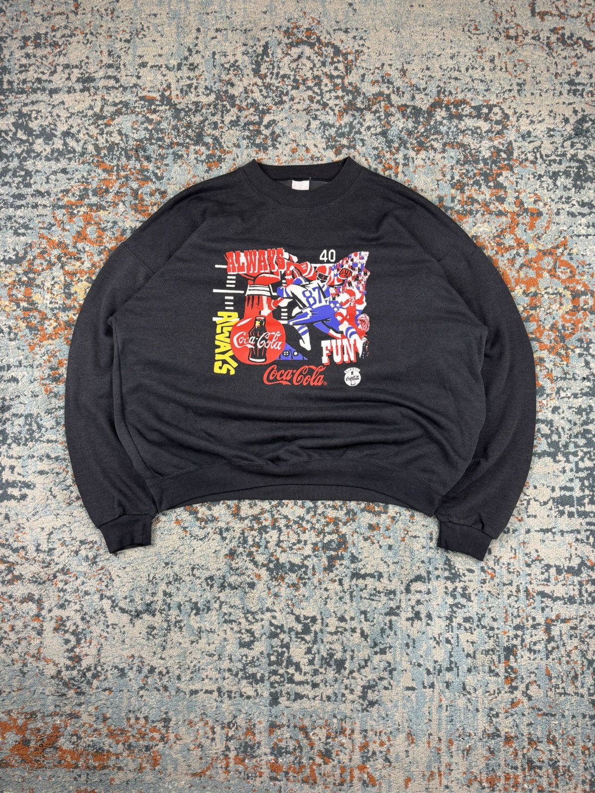 Coca Cola Vintage 80s Coca Cola american football sweatshirt faded Size US L / EU 52-54 / 3 - 1 Thumbnail