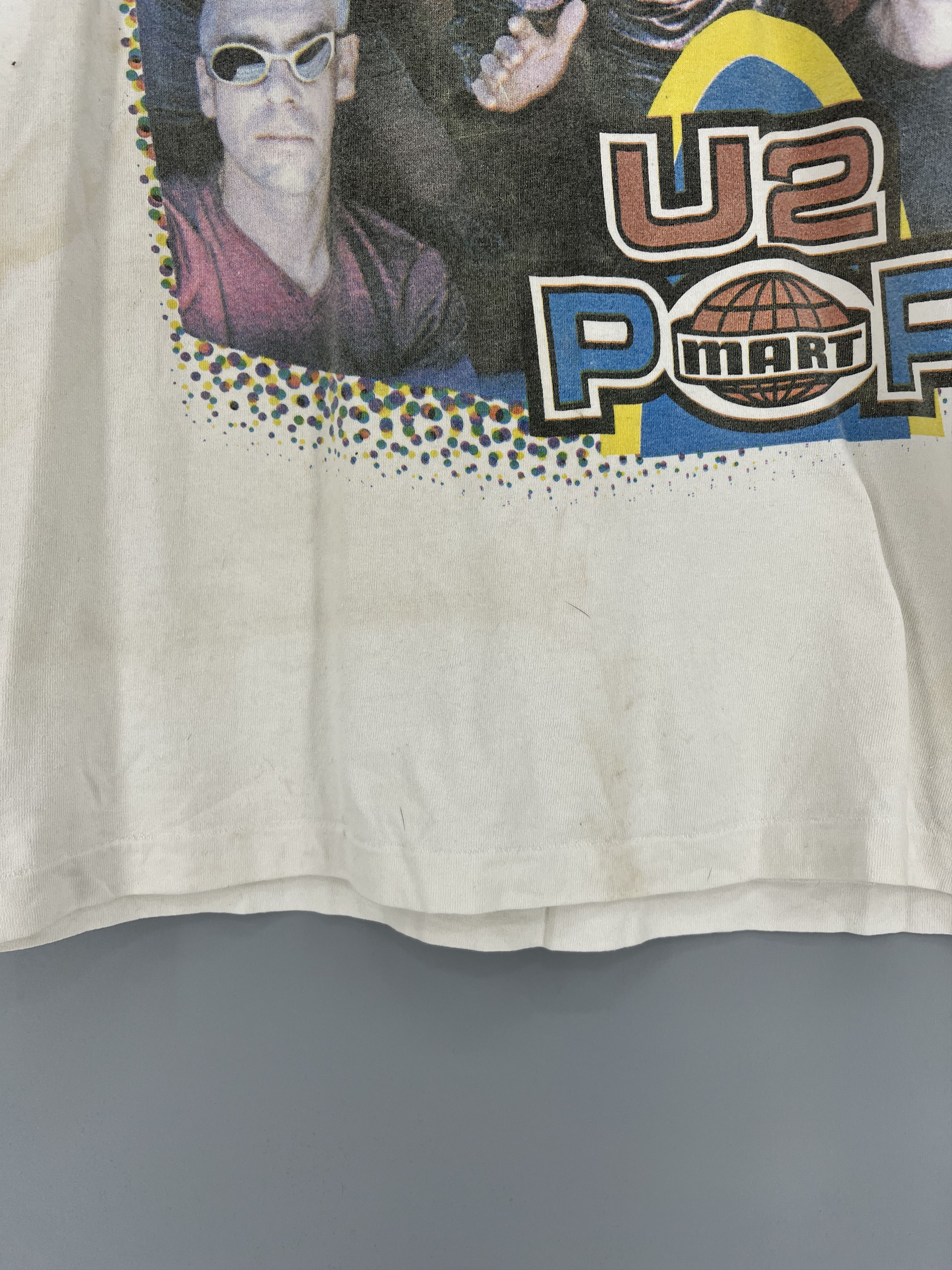 Band Tees Vintage U2 Pop Mart Concert Shirt Rock Band White Cotton 90s Size US XL / EU 56 / 4 - 10 Thumbnail