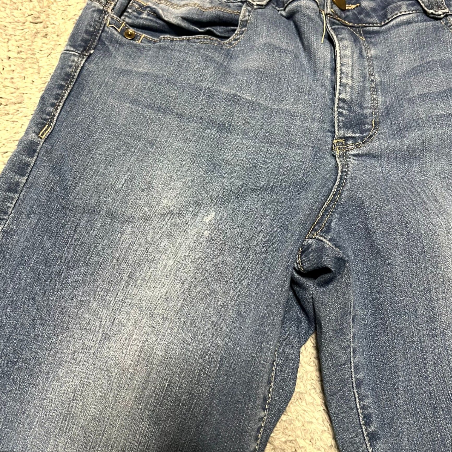 Vintage Democracy Jeans Womens Cropped Stretch Blue Denim Pants 14 (34x25) Plus Blue Denim Pants Womens Mens? Size 38" / US 16 / IT 52 - 2 Thumbnail